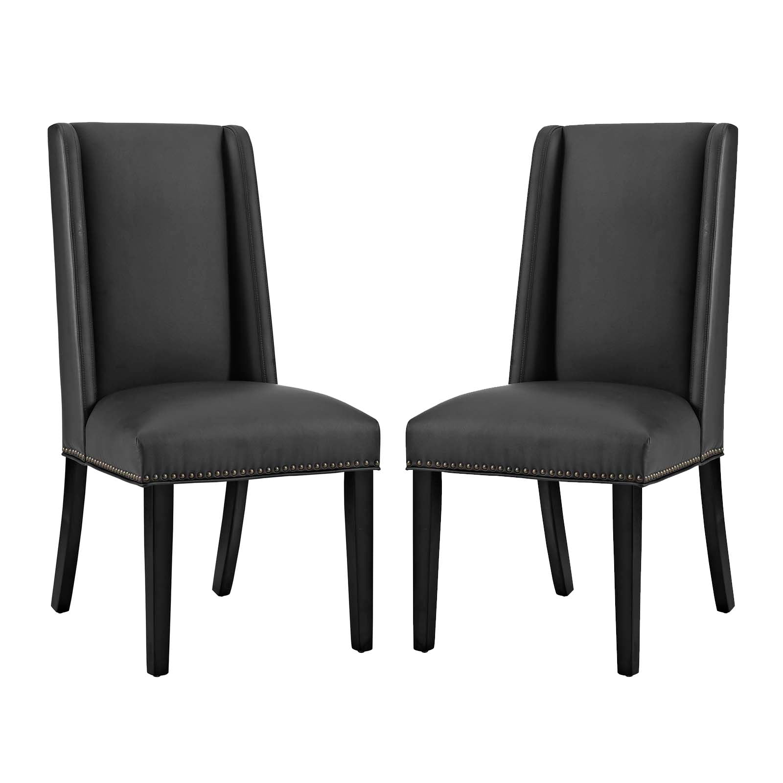 Modway Dining Chairs - Baron Dining Chair Vinyl ( Set of 2 ) Black