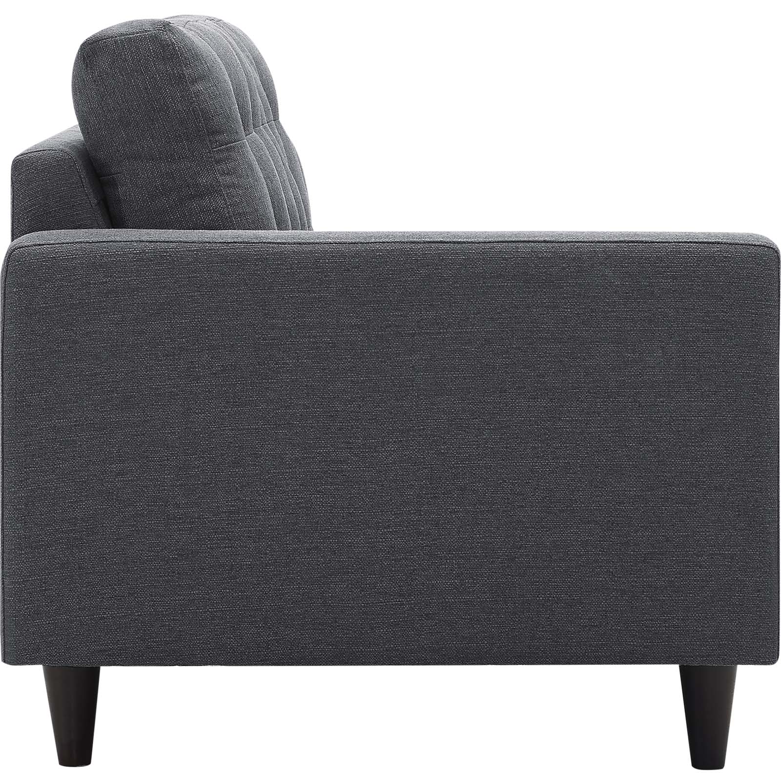 Modway Sectional Sofas - Empress 2 Piece Upholstered Fabric Right Facing Bumper Sectional Gray