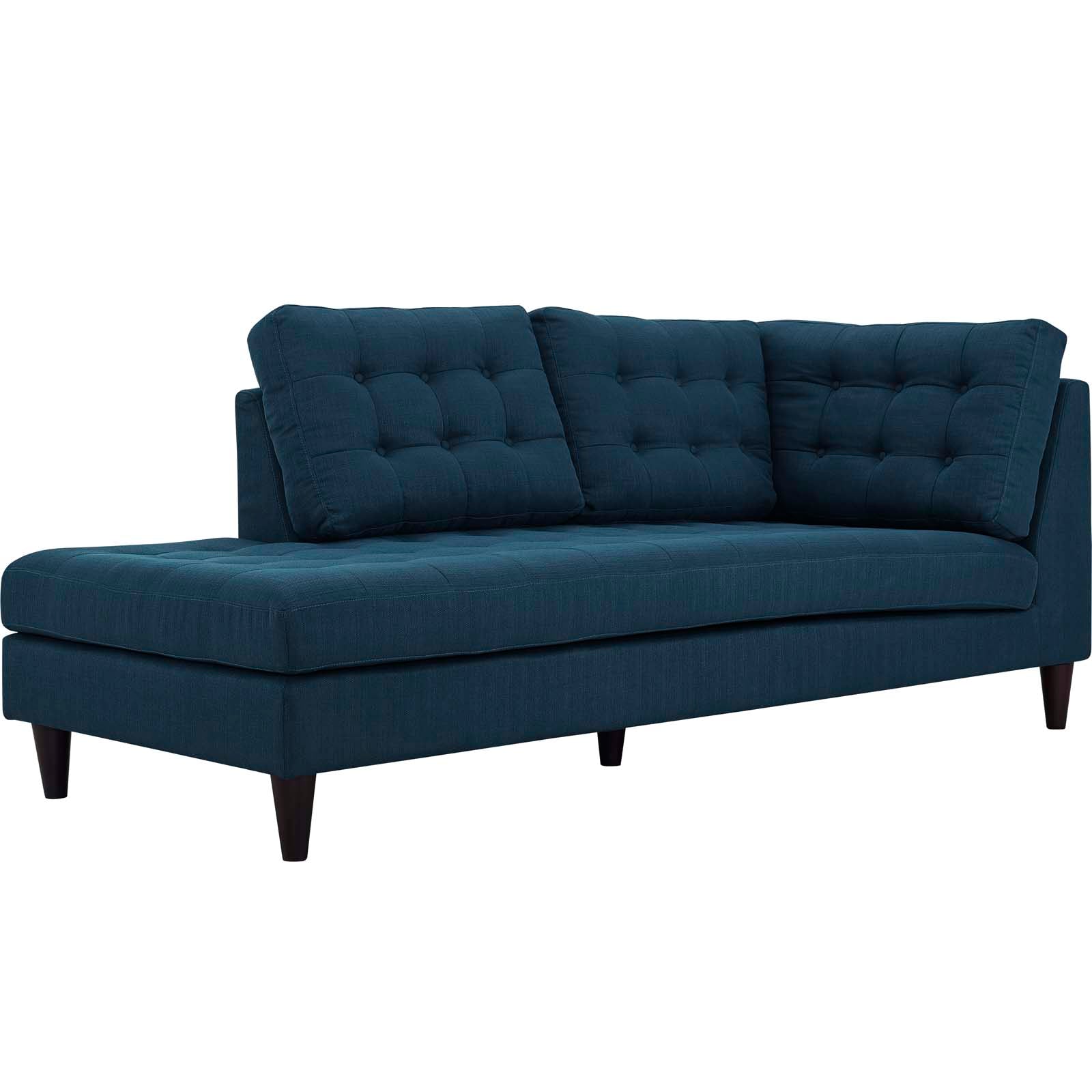 Modway Sectional Sofas - Empress 2 Piece Upholstered Fabric Left Facing Bumper Sectional Azure