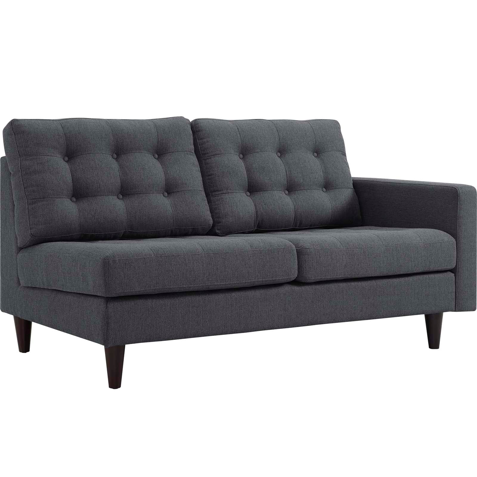 Modway Sectional Sofas - Empress 2 Piece Upholstered Fabric Left Facing Bumper Sectional Gray