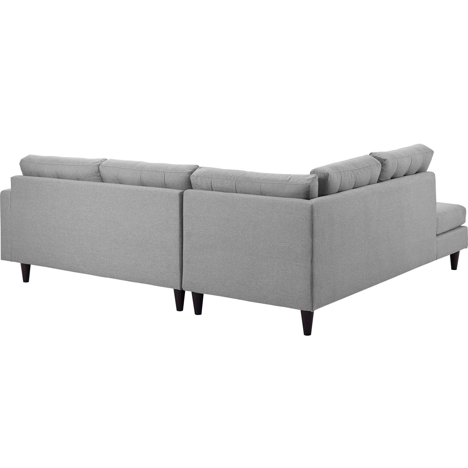 Modway Sectional Sofas - Empress 2 Piece Upholstered Fabric Left Facing Bumper Sectional Light Gray