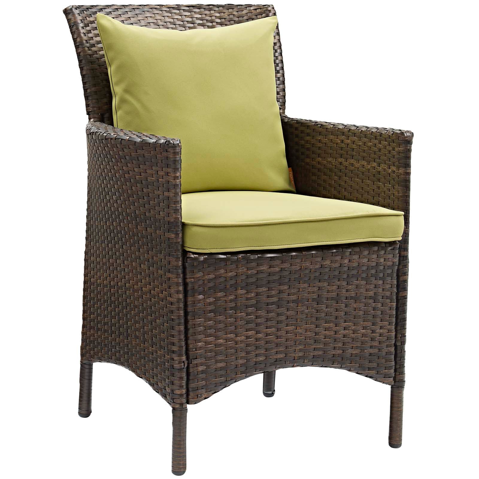 Modway Outdoor Chairs - Conduit Outdoor Patio Wicker Rattan Dining Armchair Brown Peridot