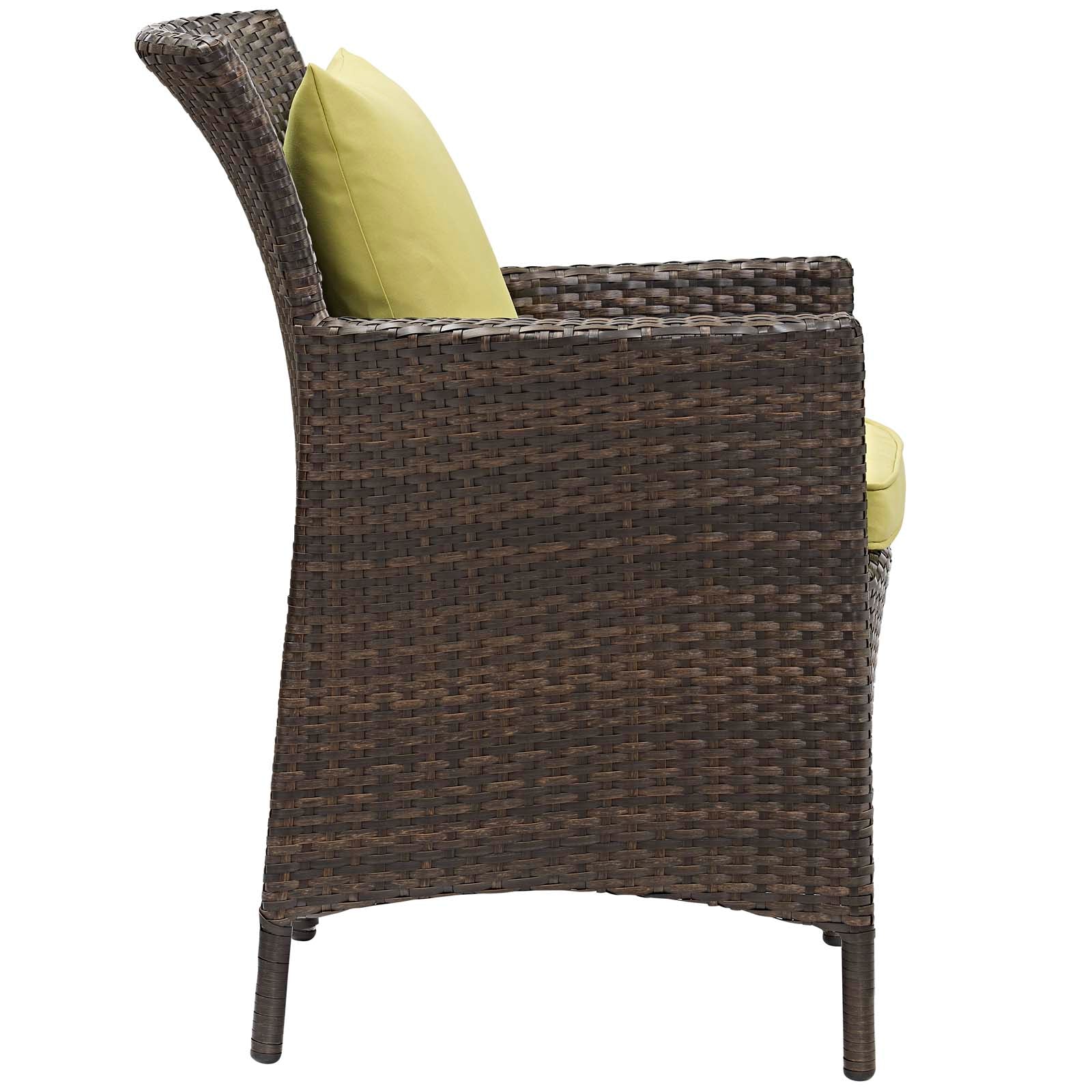 Modway Outdoor Chairs - Conduit Outdoor Patio Wicker Rattan Dining Armchair Brown Peridot