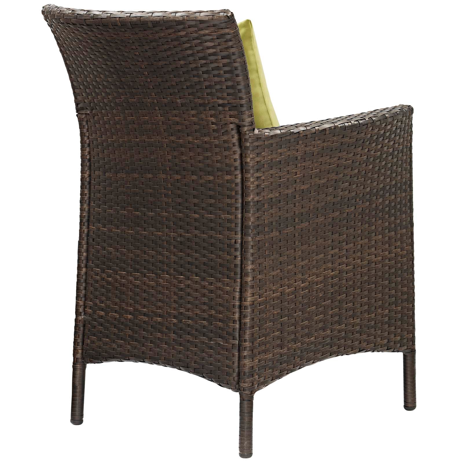 Modway Outdoor Chairs - Conduit Outdoor Patio Wicker Rattan Dining Armchair Brown Peridot