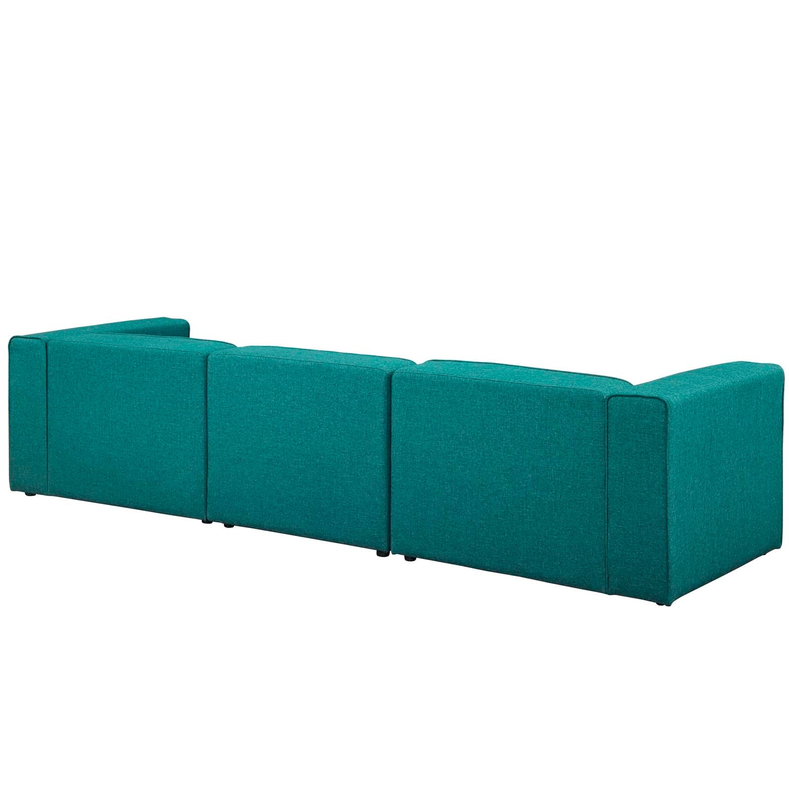 Modway Sectional Sofas - Mingle Upholstered Reversible Sectional Sofa Teal