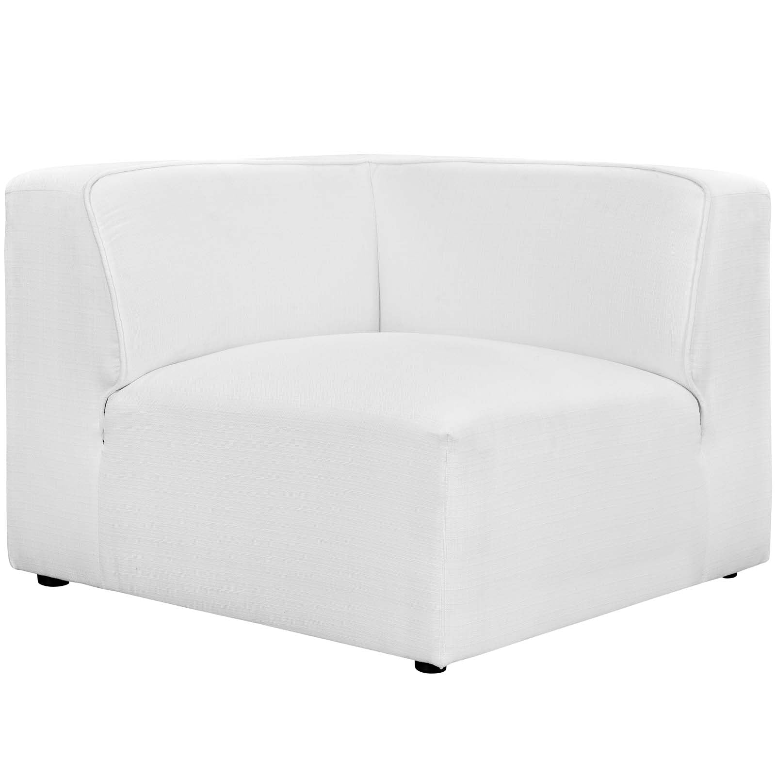 Modway Sectional Sofas - Mingle 5 Piece Upholstered Fabric Sectional Sofa Set White 115"