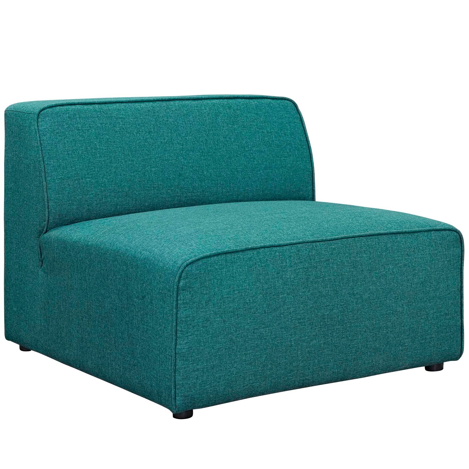 Modway Sectional Sofas - Mingle 5 Piece Upholstered Fabric Armless Sectional Sofa Set Teal