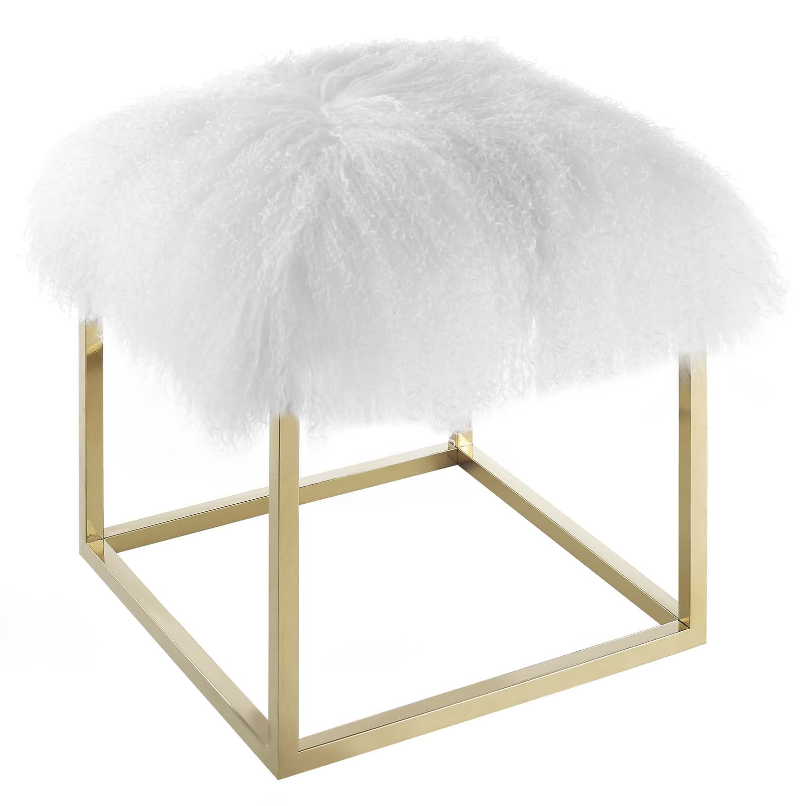 Modway Ottomans & Stools - Anticipate Ottoman Gold White