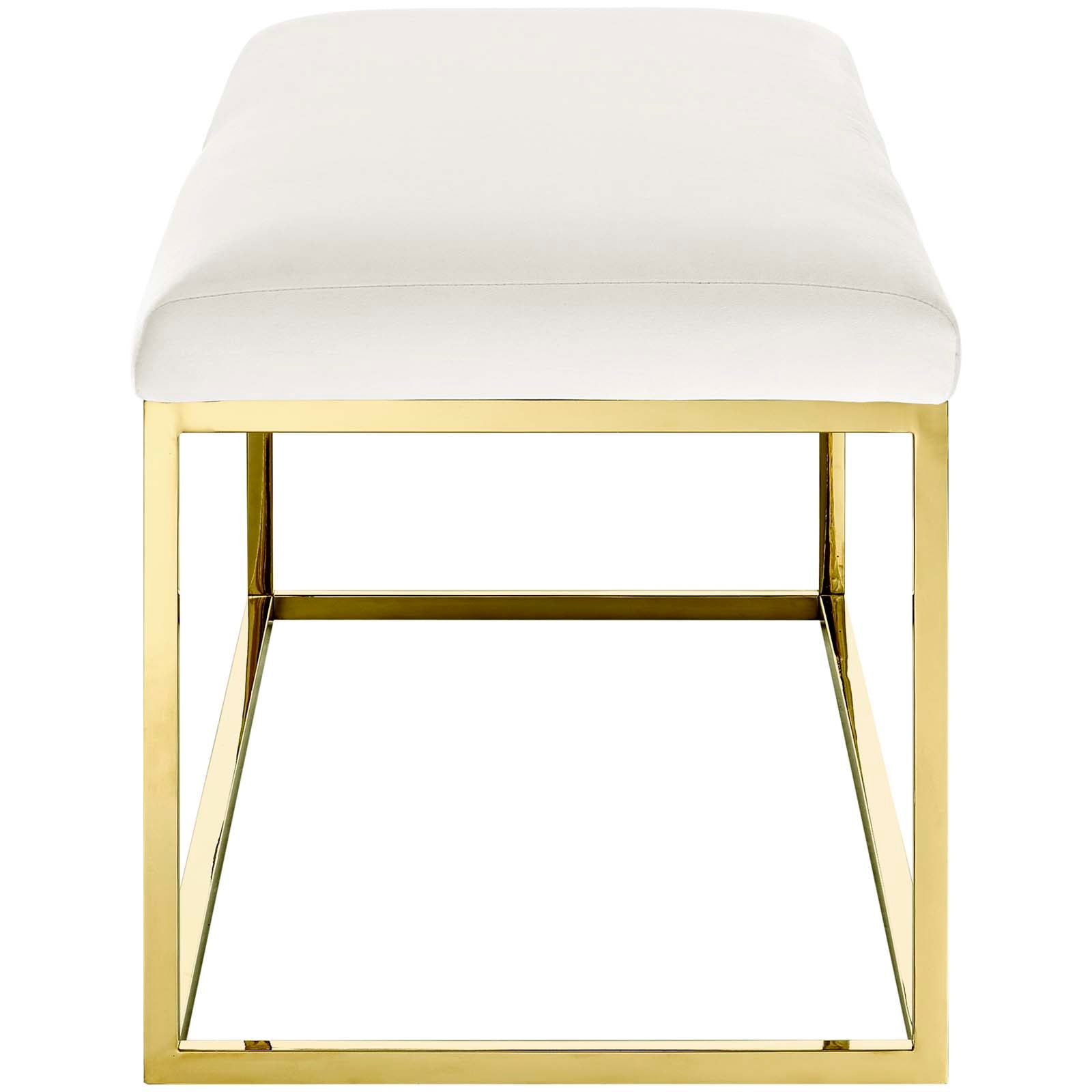 Modway Benches - Anticipate Fabric Bench Gold Ivory