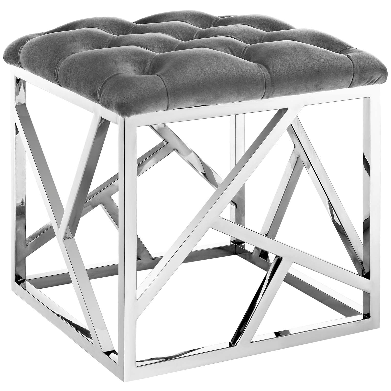 Modway Ottomans & Stools - Intersperse Ottoman Silver & Gray