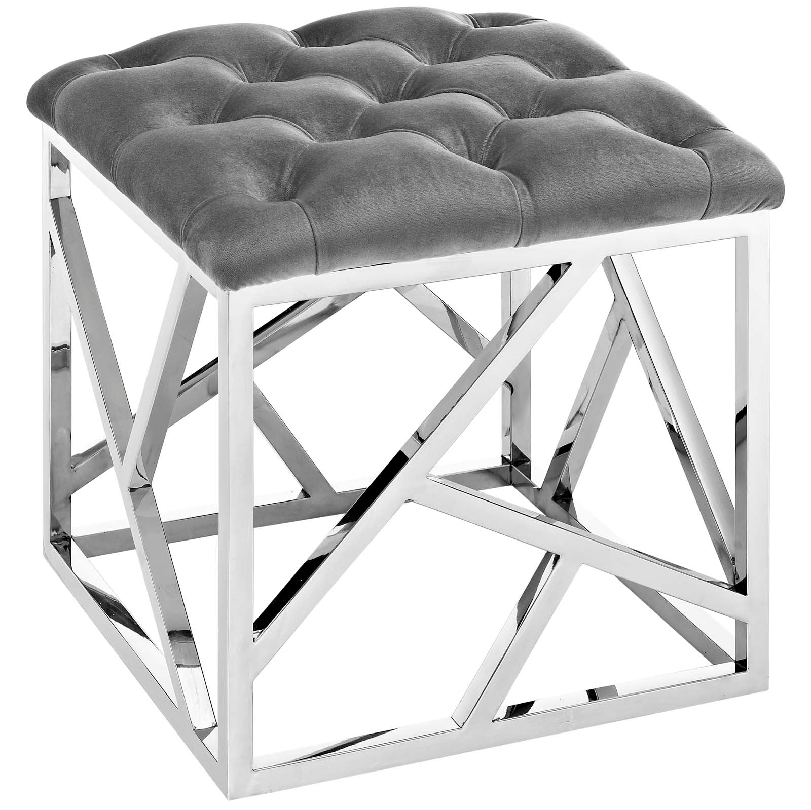 Modway Ottomans & Stools - Intersperse Ottoman Silver & Gray