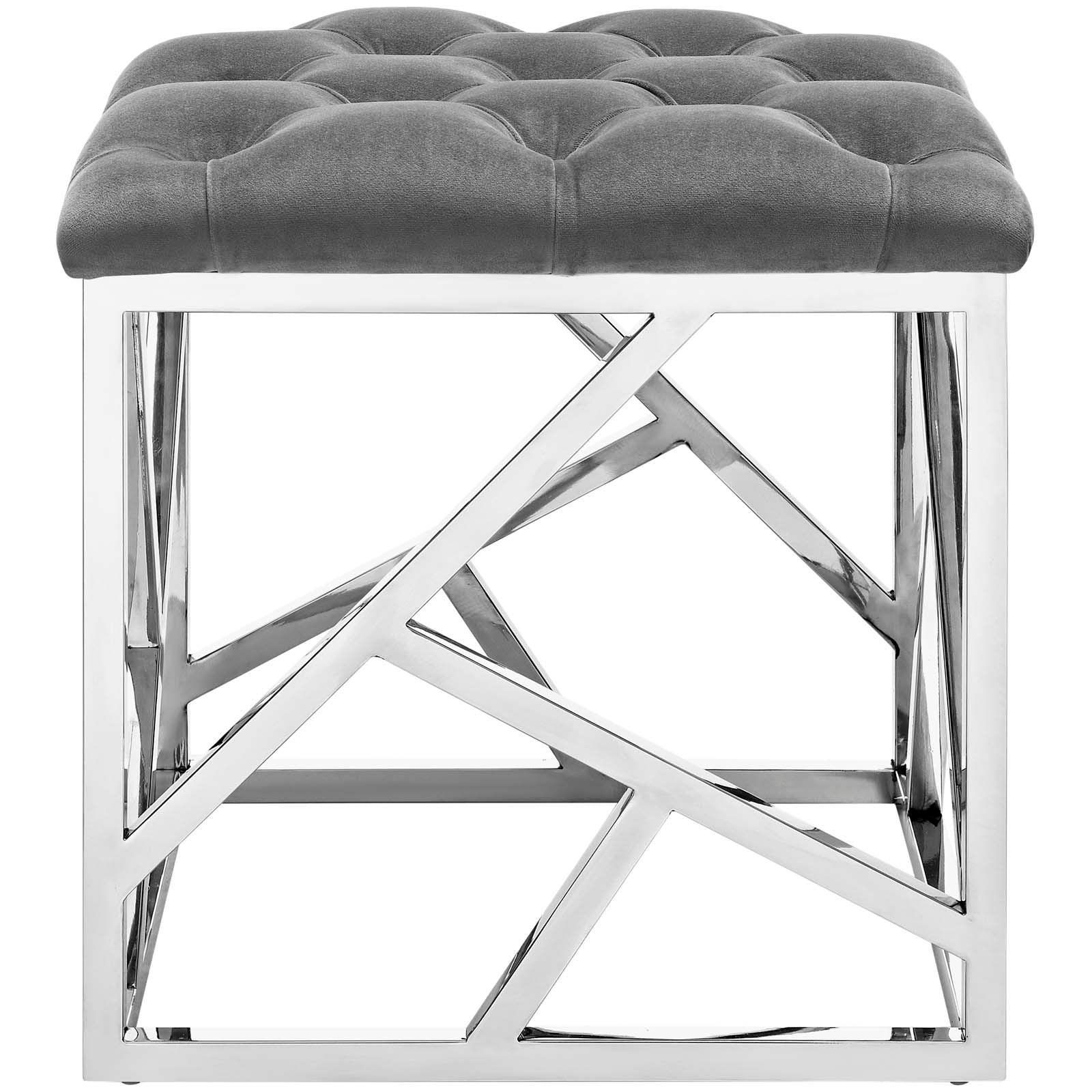 Modway Ottomans & Stools - Intersperse Ottoman Silver & Gray