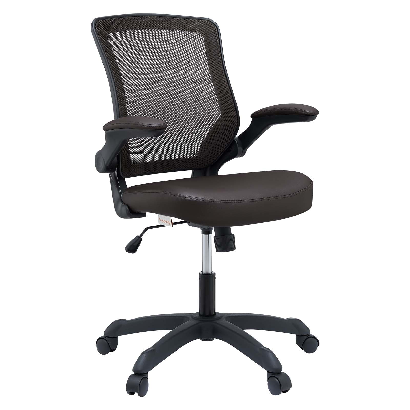 Modway Task Chairs - Veer Vinyl Office Chair Brown