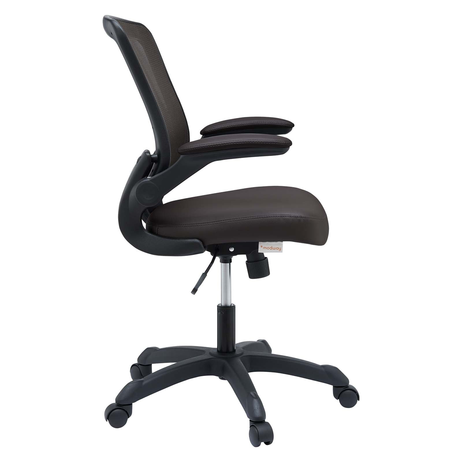 Modway Task Chairs - Veer Vinyl Office Chair Brown