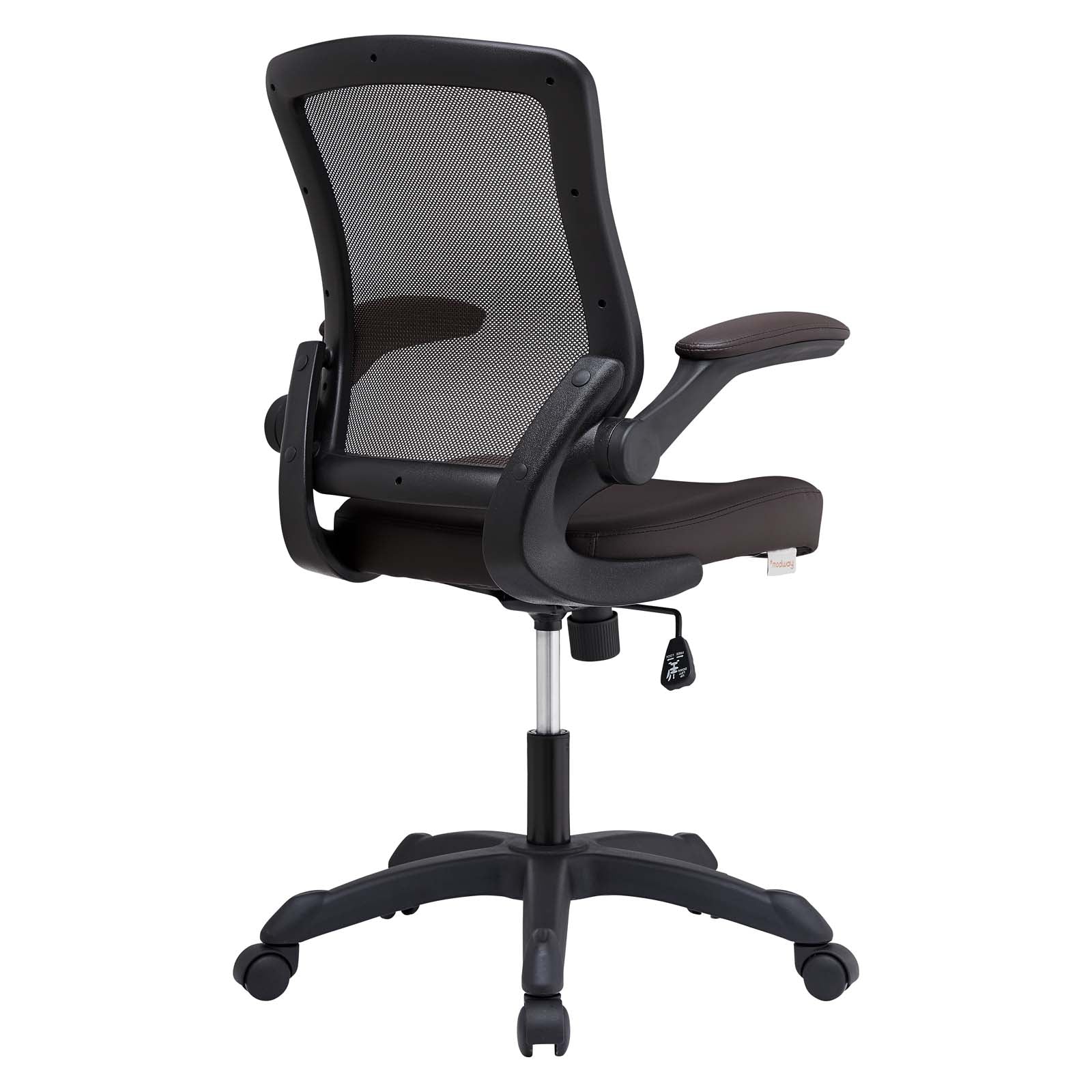 Modway Task Chairs - Veer Vinyl Office Chair Brown