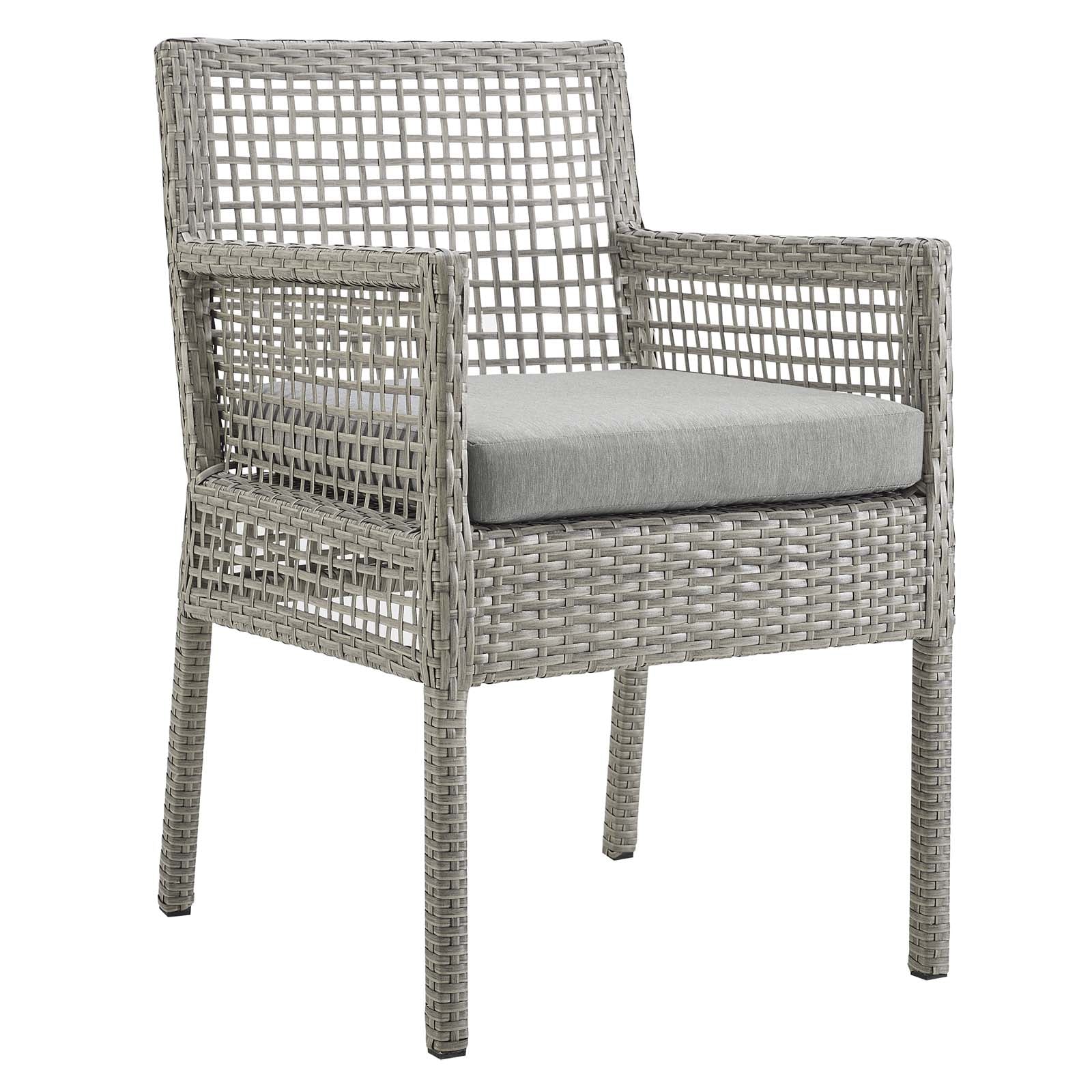 Modway Outdoor Dining Chairs - Aura Outdoor Dining Armchair Gray