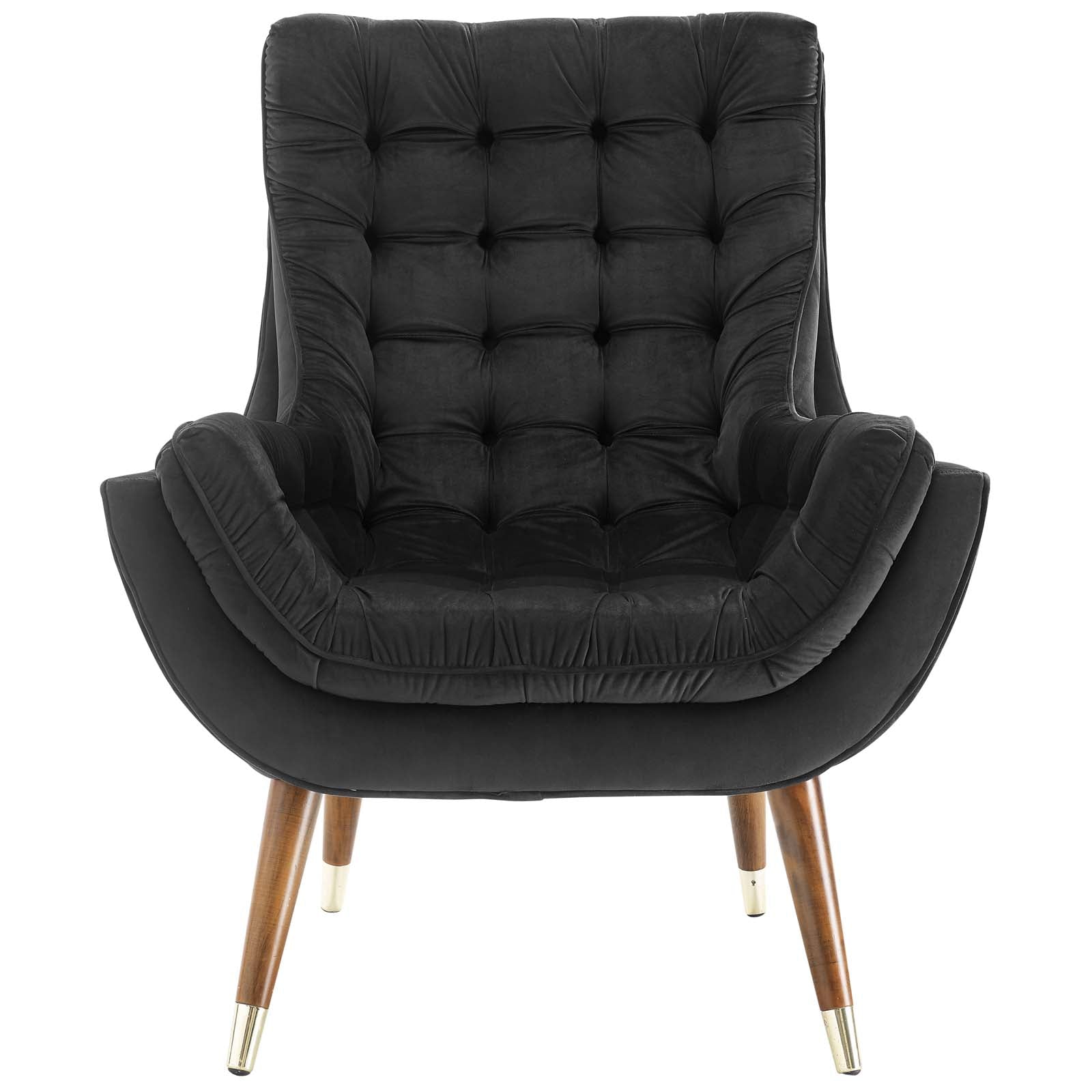 Black velvet 2025 lounge chair