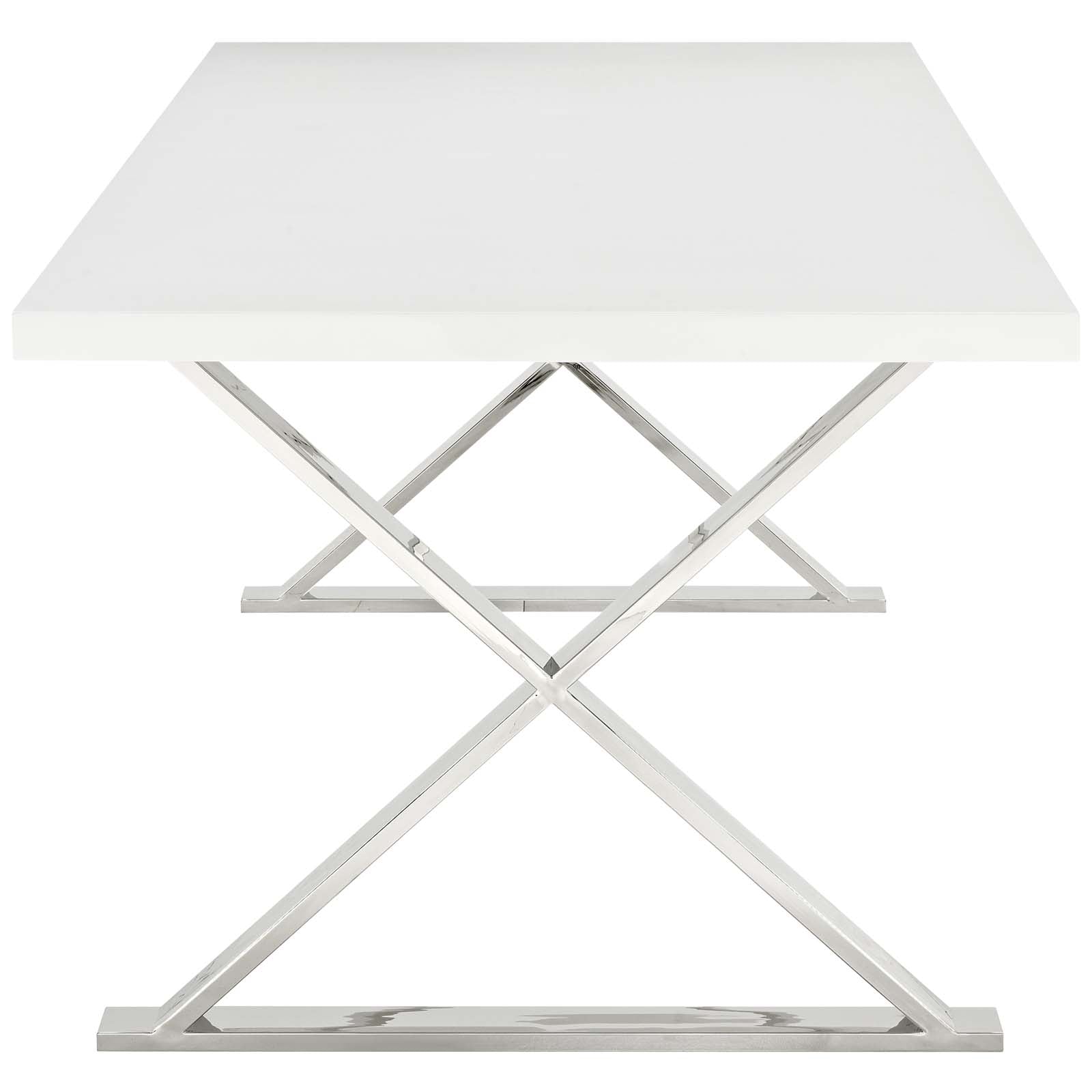 Modway Dining Tables - Sector Dining Table White & Silver