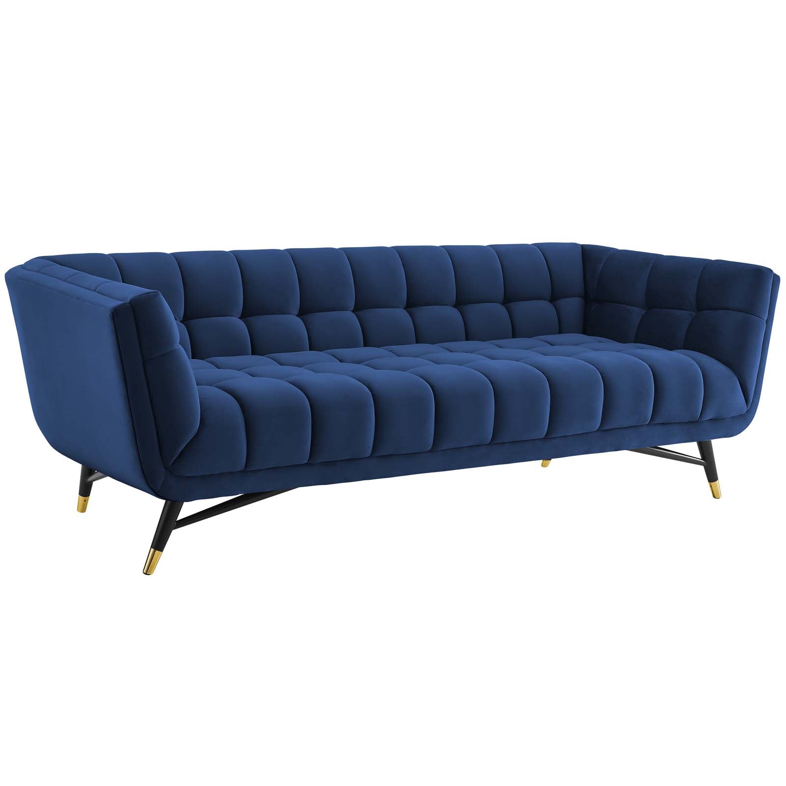 Modway Sofas & Couches - Adept Performance Velvet Sofa Midnight Blue