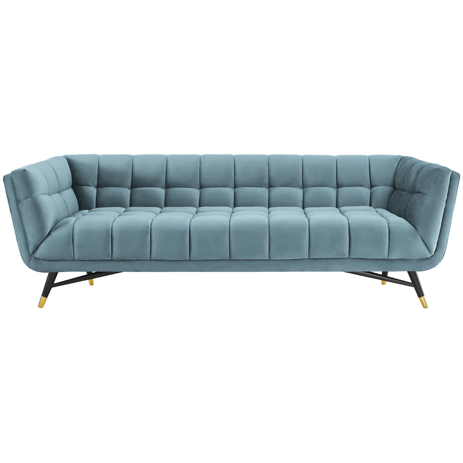 Modway Sofas & Couches - Adept Performance Velvet Sofa Sea Blue