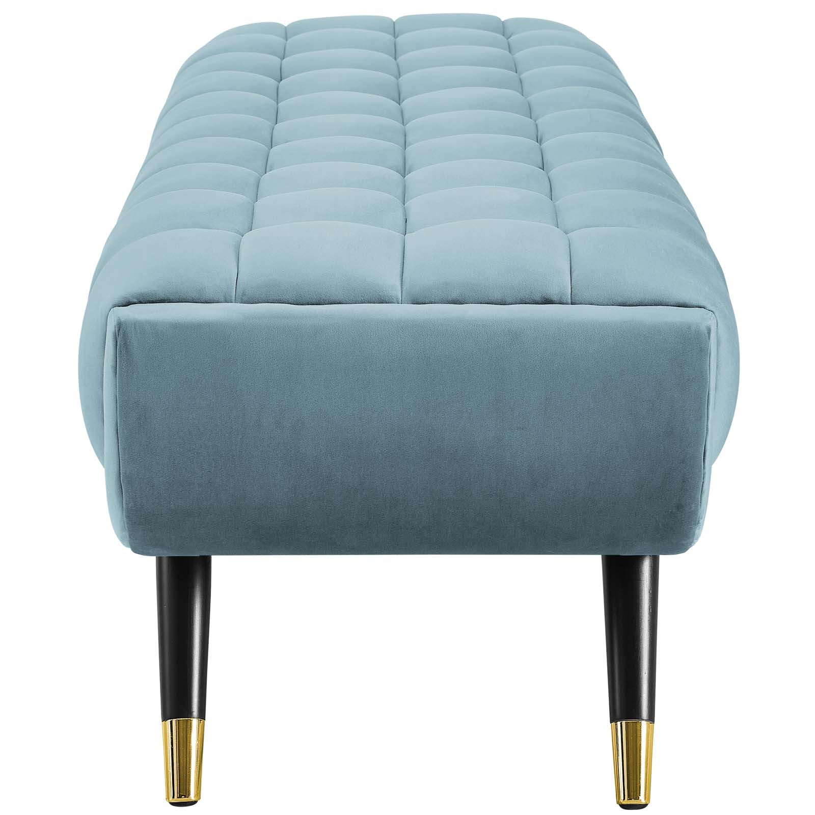 Modway Benches - Adept Performance Velvet Bench Sea Blue