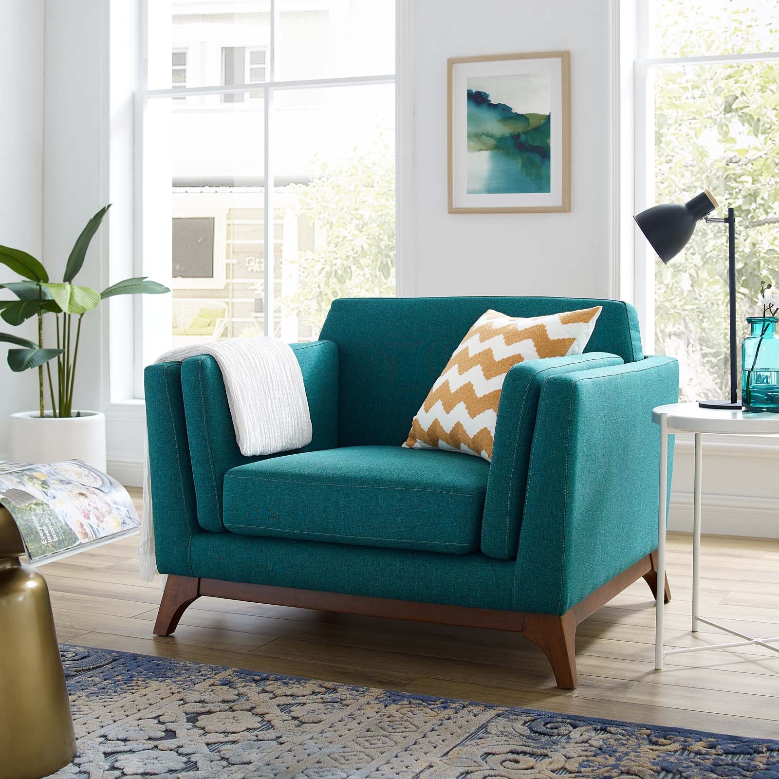 Teal 2025 fabric armchair