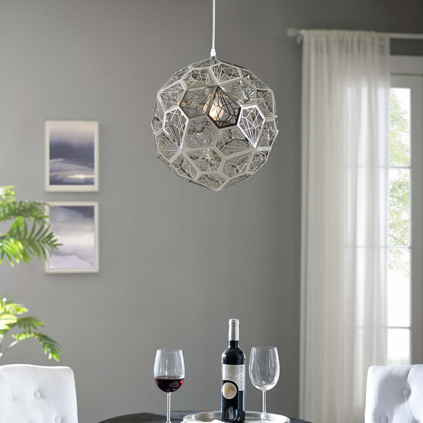 Modway Ceiling Lights - Shine Pendant Chandelier Chrome