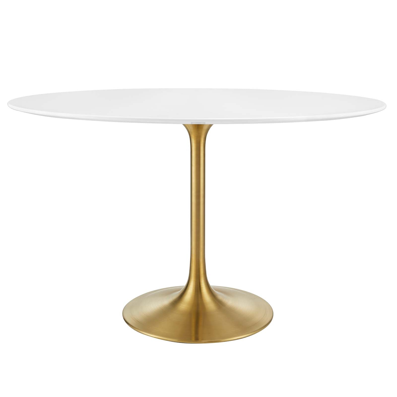 Modway Dining Tables - Lippa 48" Oval Dining Table Gold & White