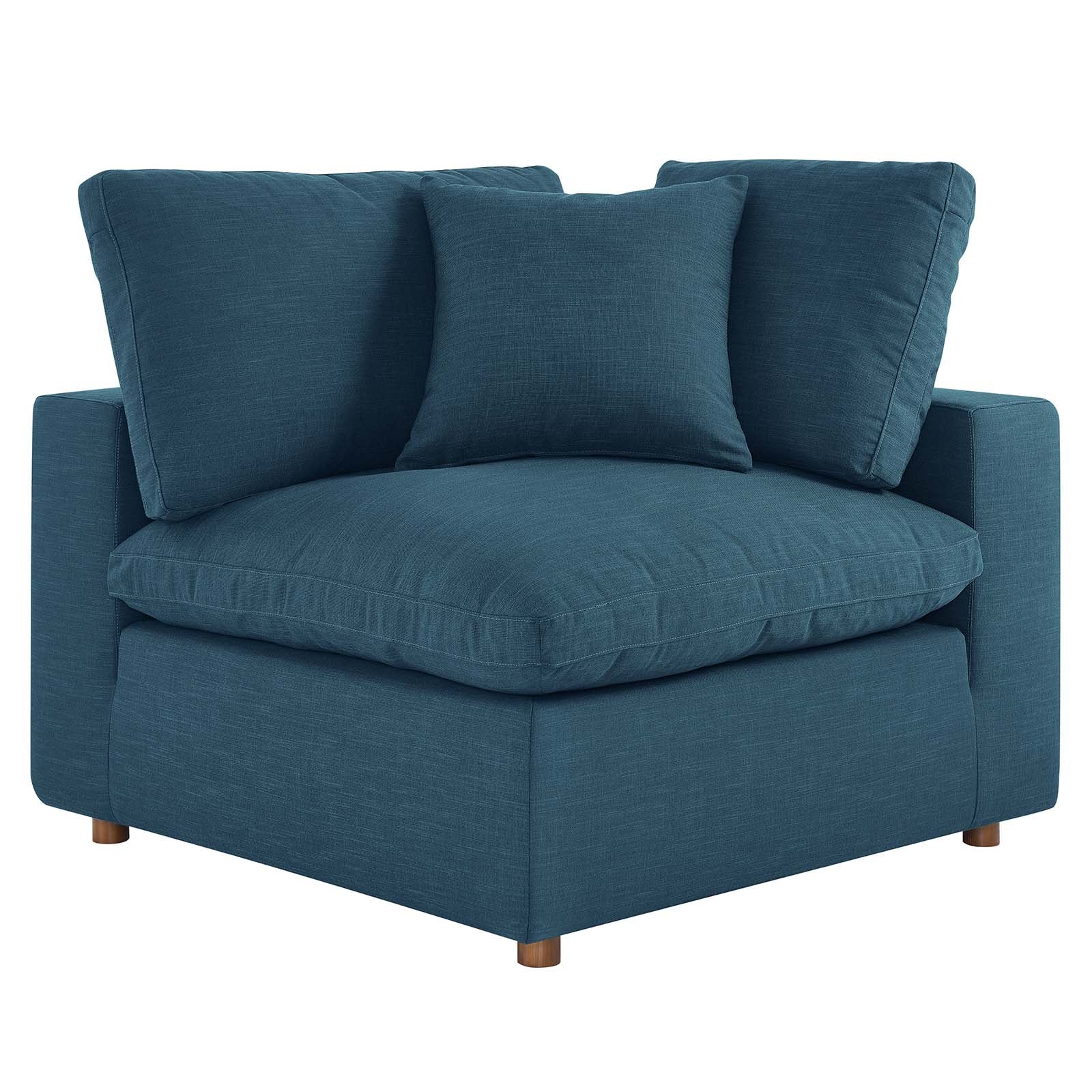 Modway Sectional Sofas - Commix Down Filled Overstuffed 3 Piece Sectional Sofa Set Azure