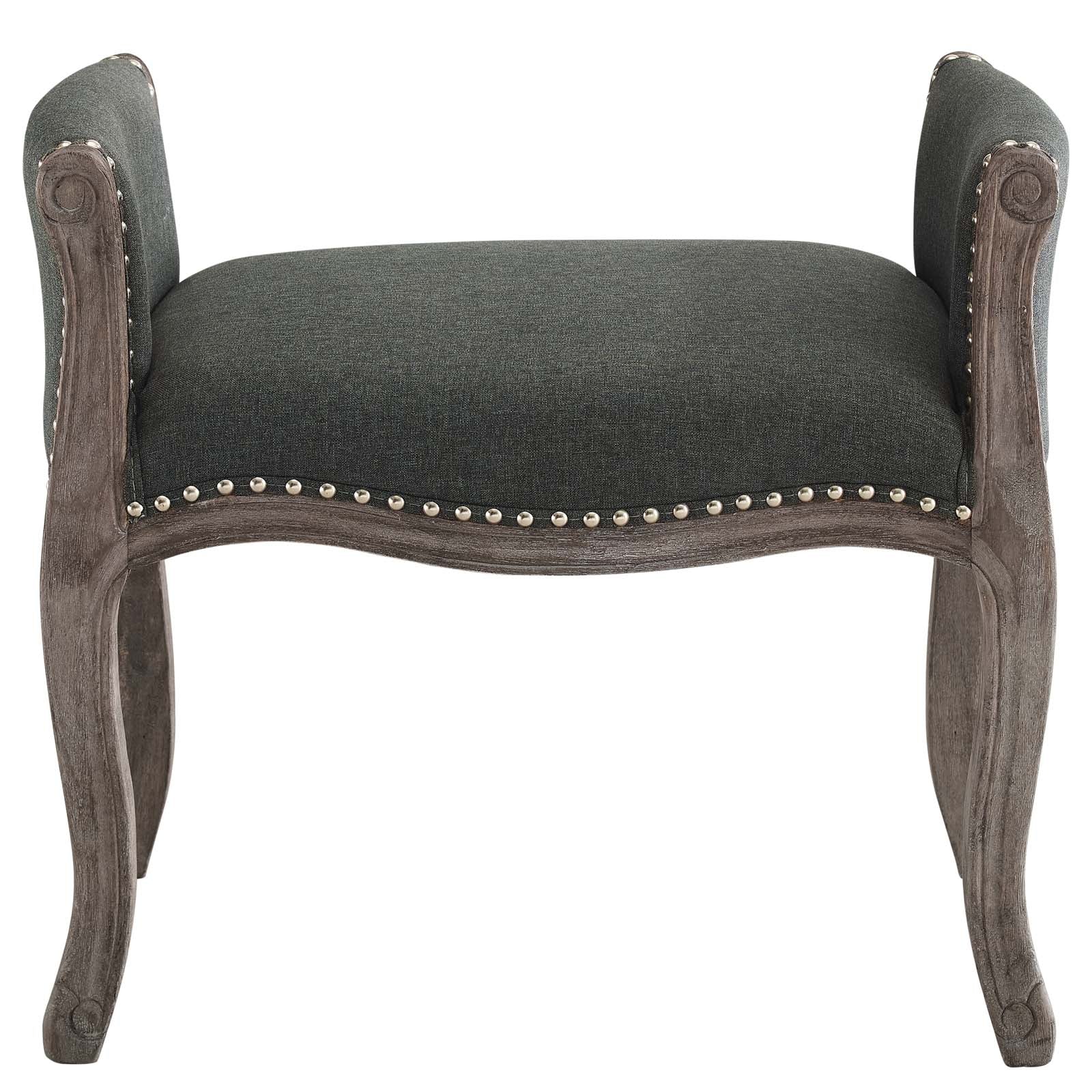 Modway Benches - Avail Vintage French Upholstered Fabric Bench Gray