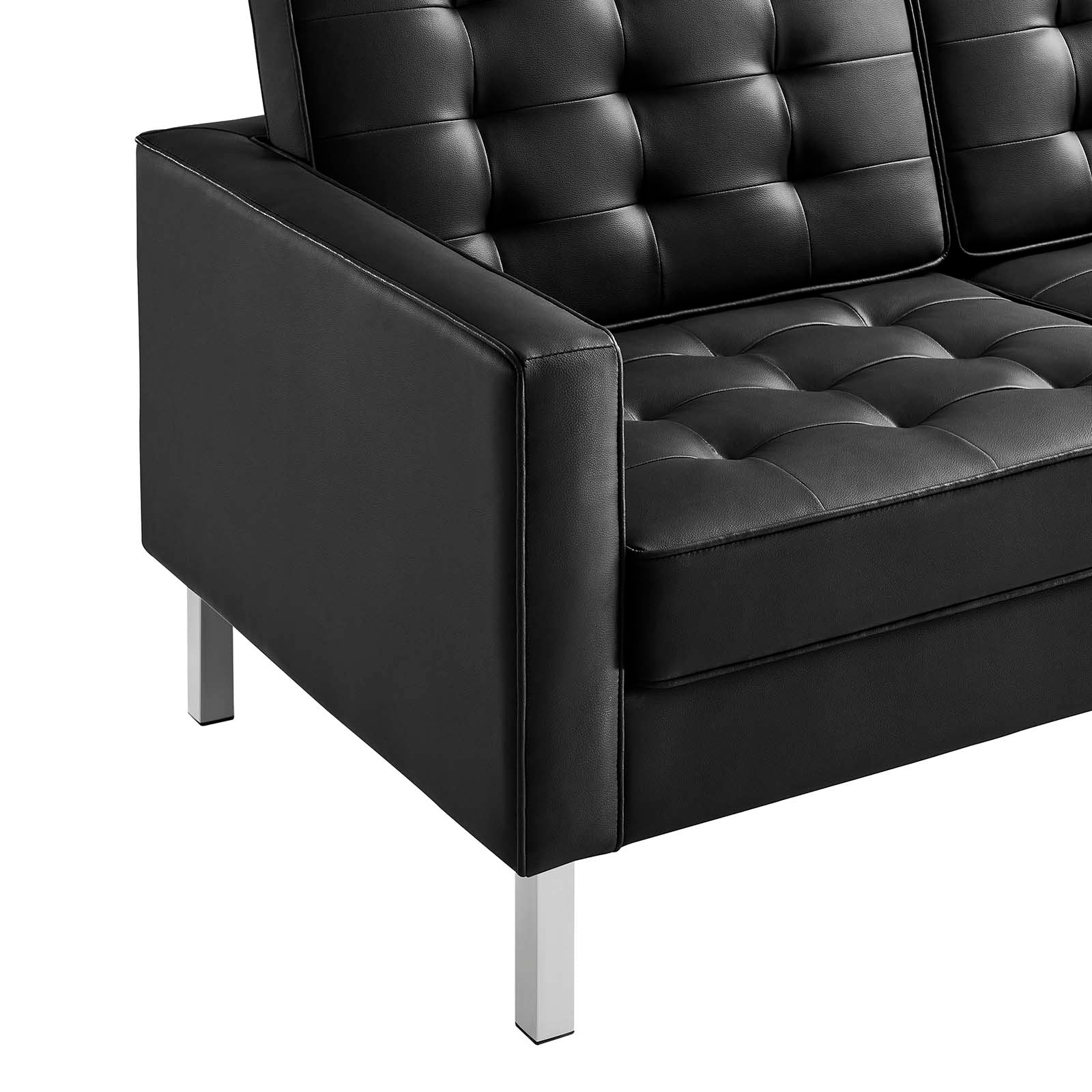 Black leather lounge suites for online sale