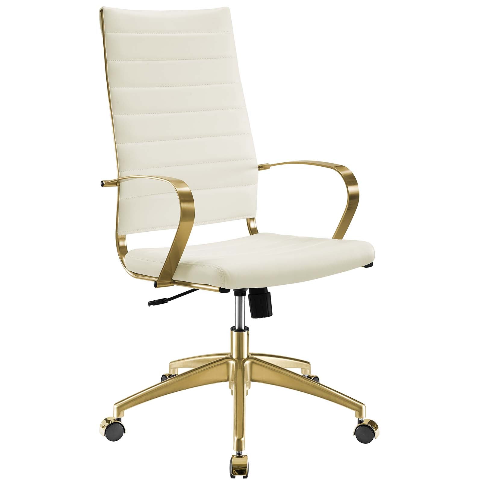 Modway Task Chairs - Jive Gold Stainless Steel Highback Office Chair Gold and White