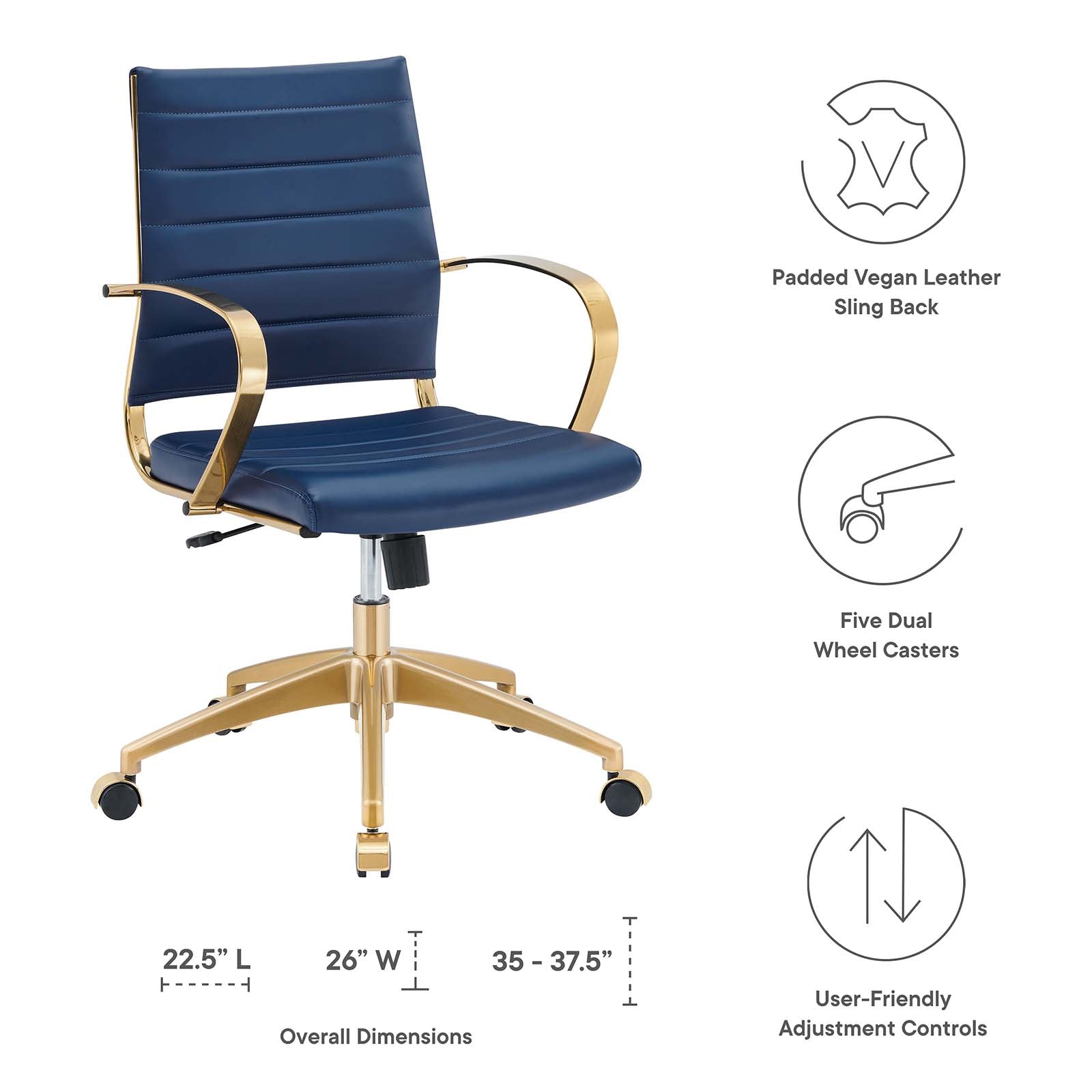 Navy and gold online office chair