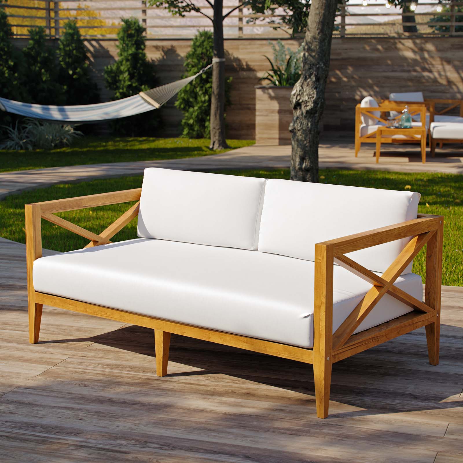 Modway Outdoor Sofas - Northlake Outdoor Sofa Natural & White