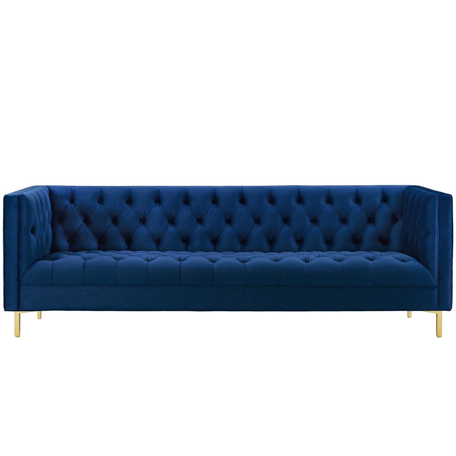 Modway Sofas & Couches - Delight Tufted Button Performance Velvet Sofa Navy