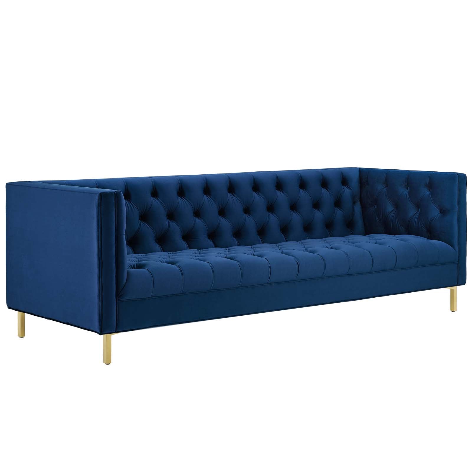 Modway Sofas & Couches - Delight Tufted Button Performance Velvet Sofa Navy