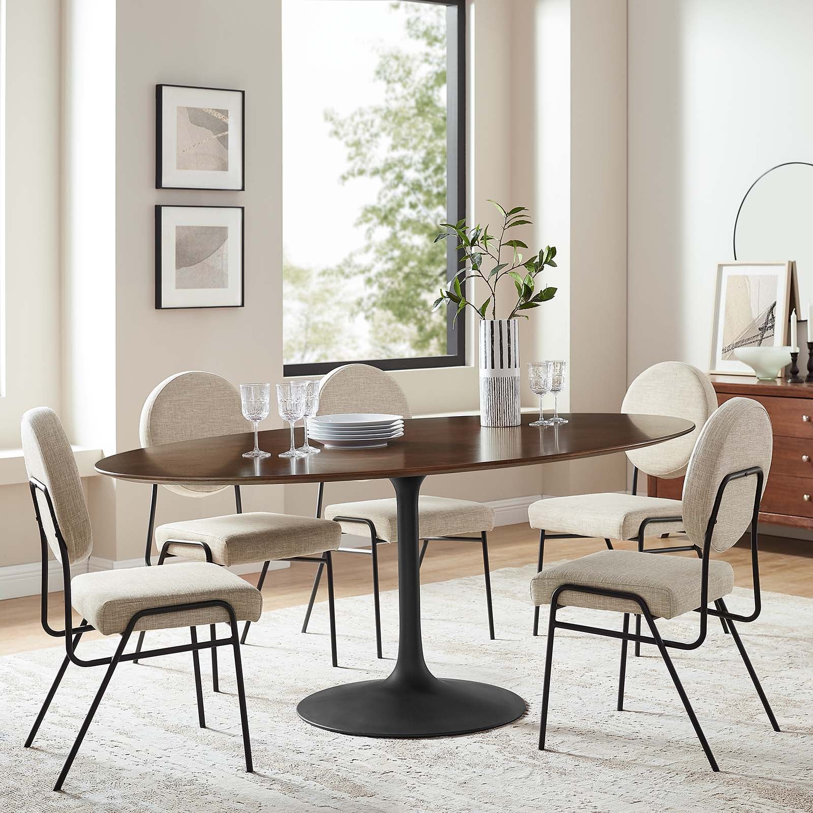 Modway lippa 78 oval deals dining table