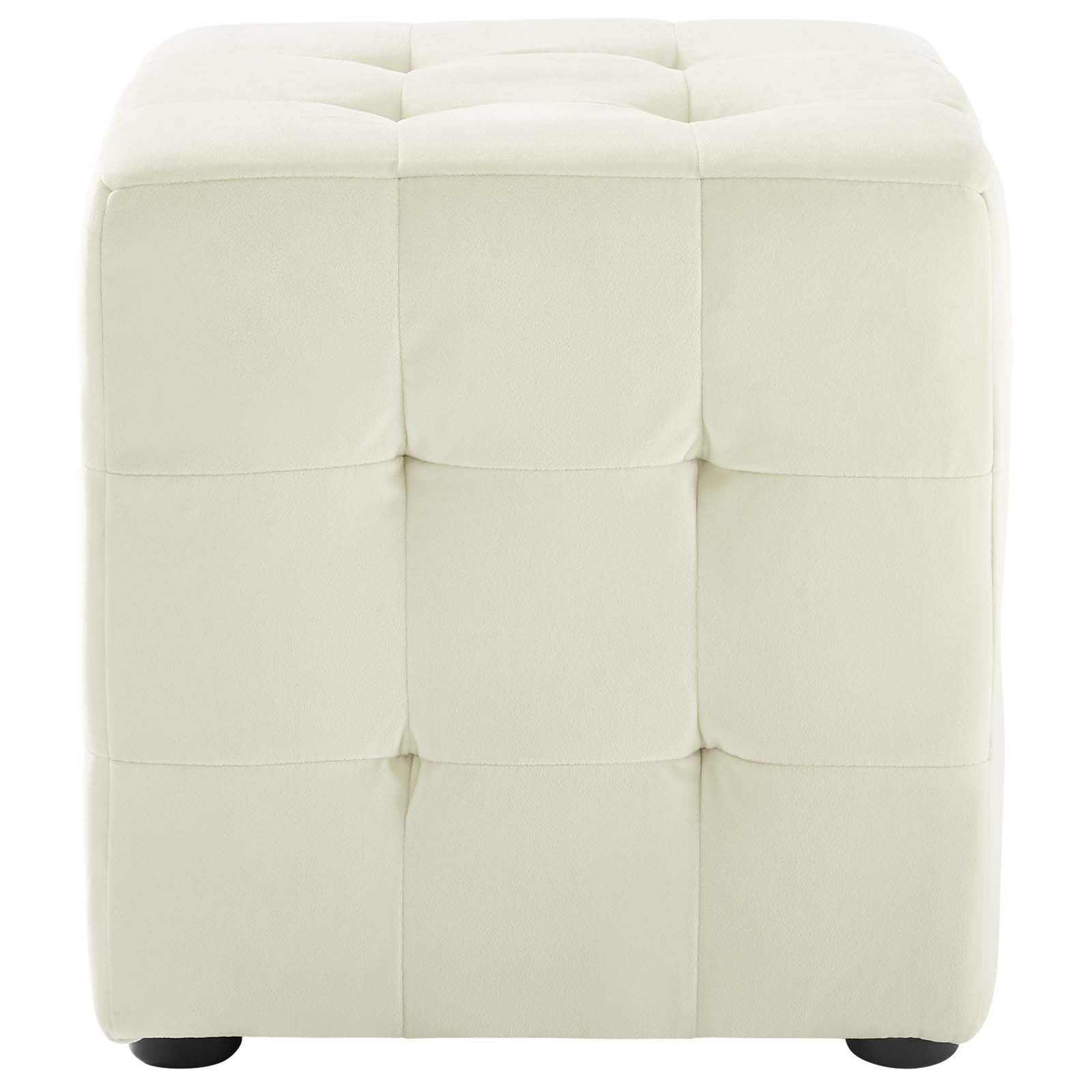 Modway Ottomans & Stools - Contour Tufted Cube Performance Velvet Ottoman Ivory