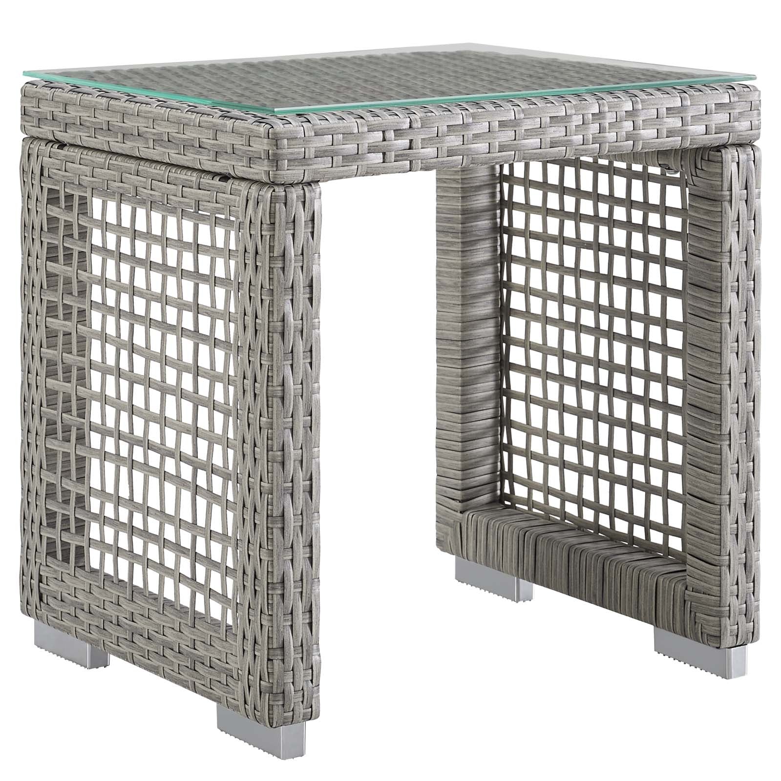 Modway Outdoor Conversation Sets - Aura 3 Piece Outdoor Patio Rattan Set Gray