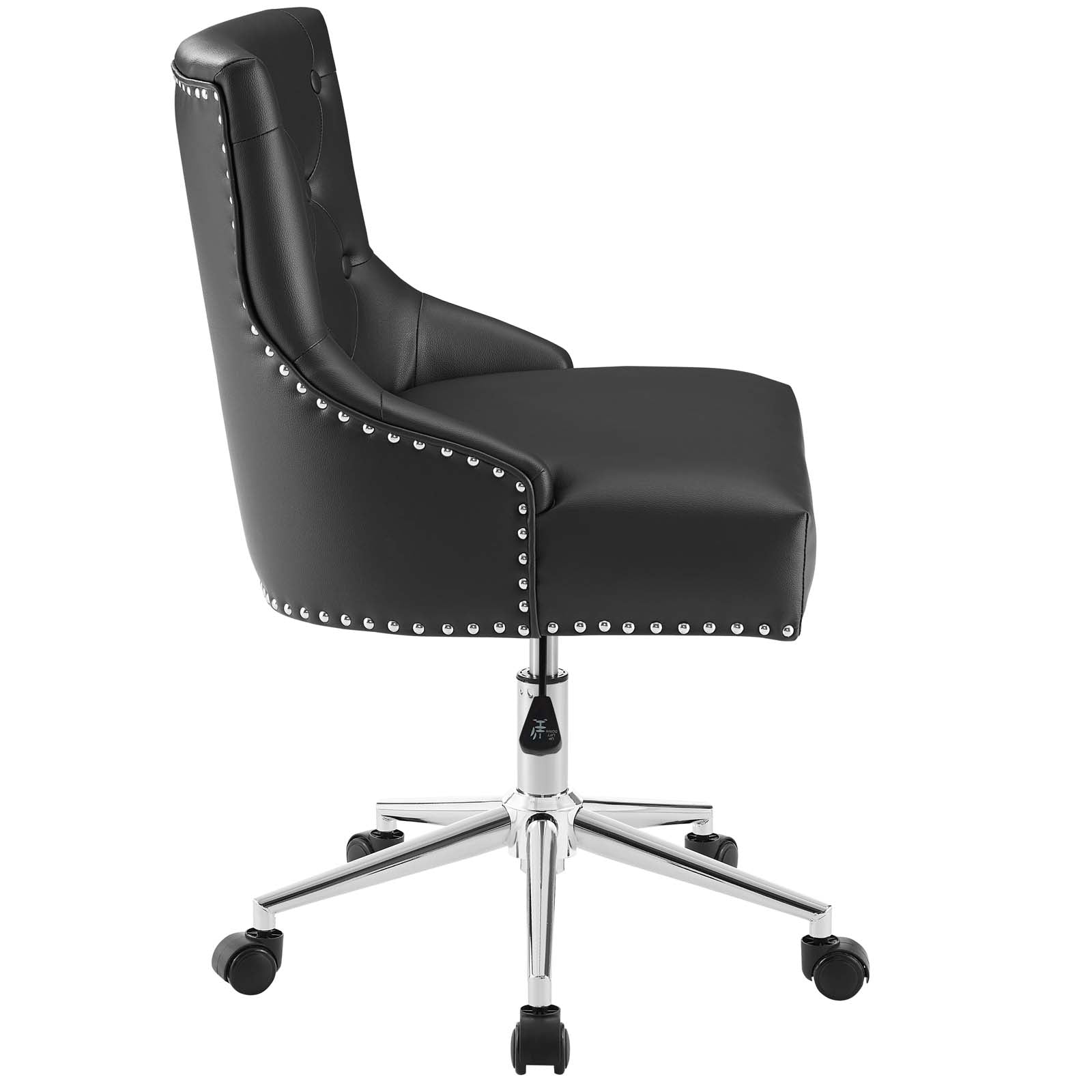 Modway Task Chairs - Regent Tufted Button Swivel Faux Leather Office Chair Black