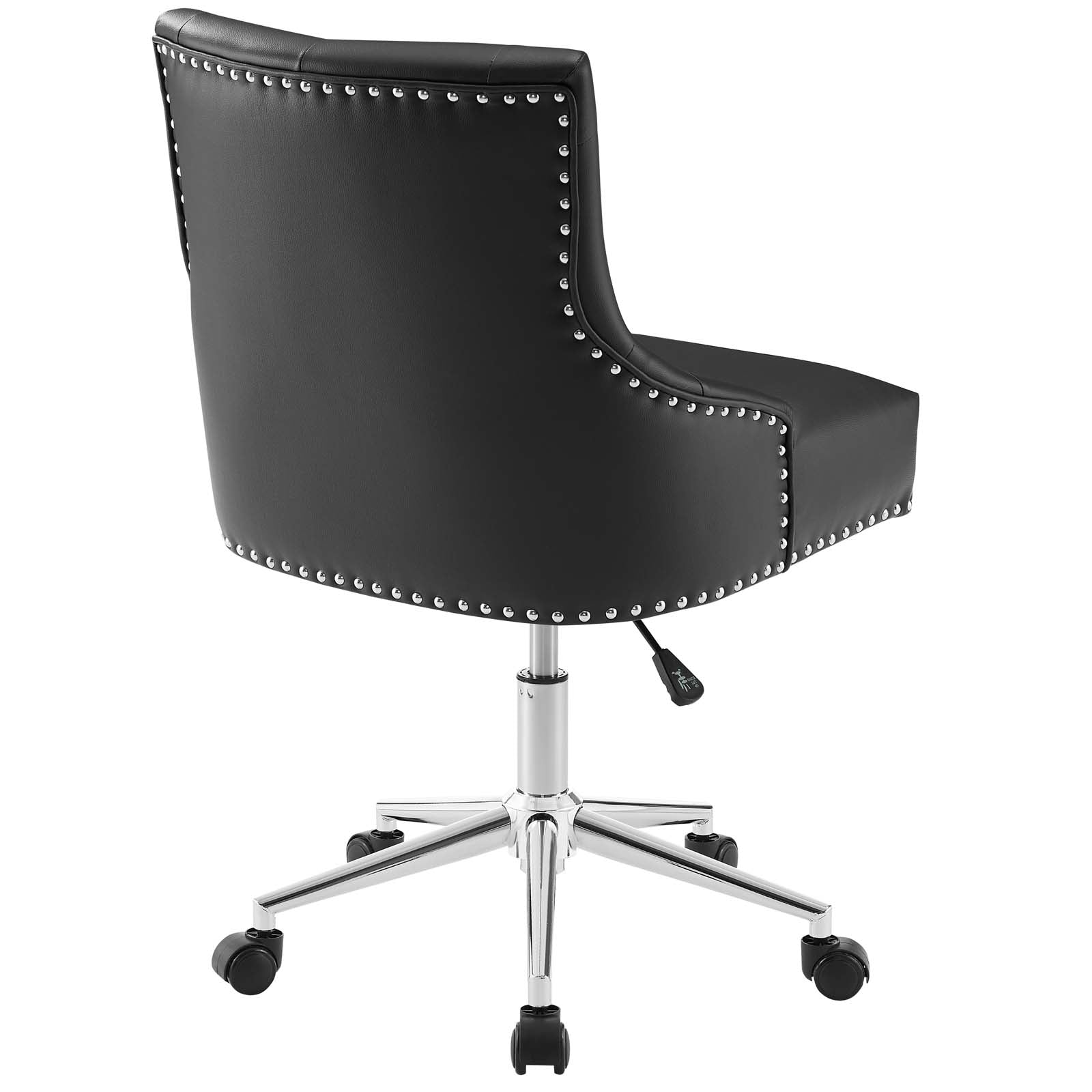 Modway Task Chairs - Regent Tufted Button Swivel Faux Leather Office Chair Black