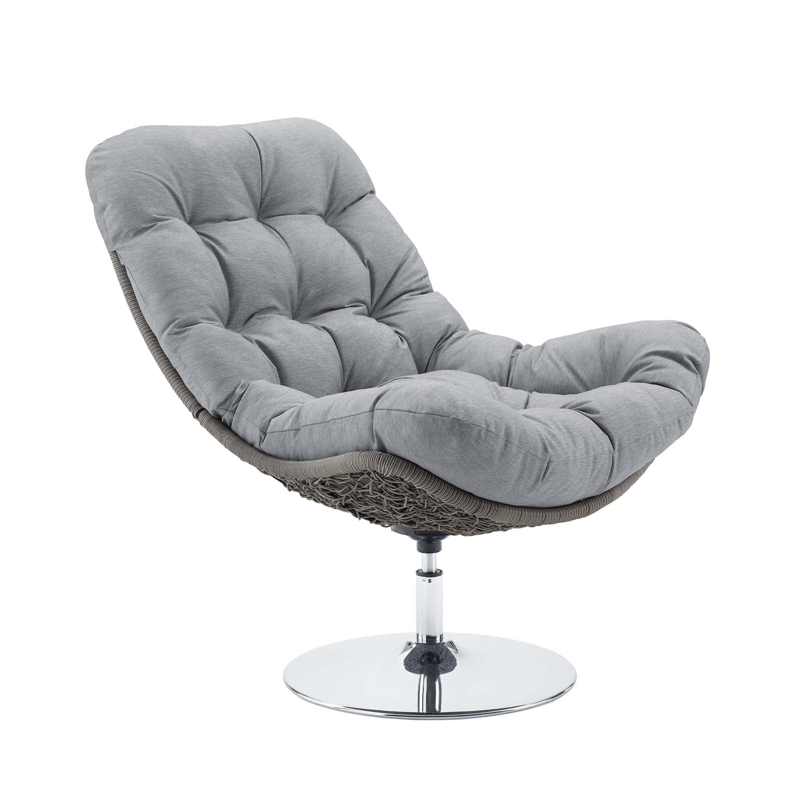 Gray wicker swivel discount chair