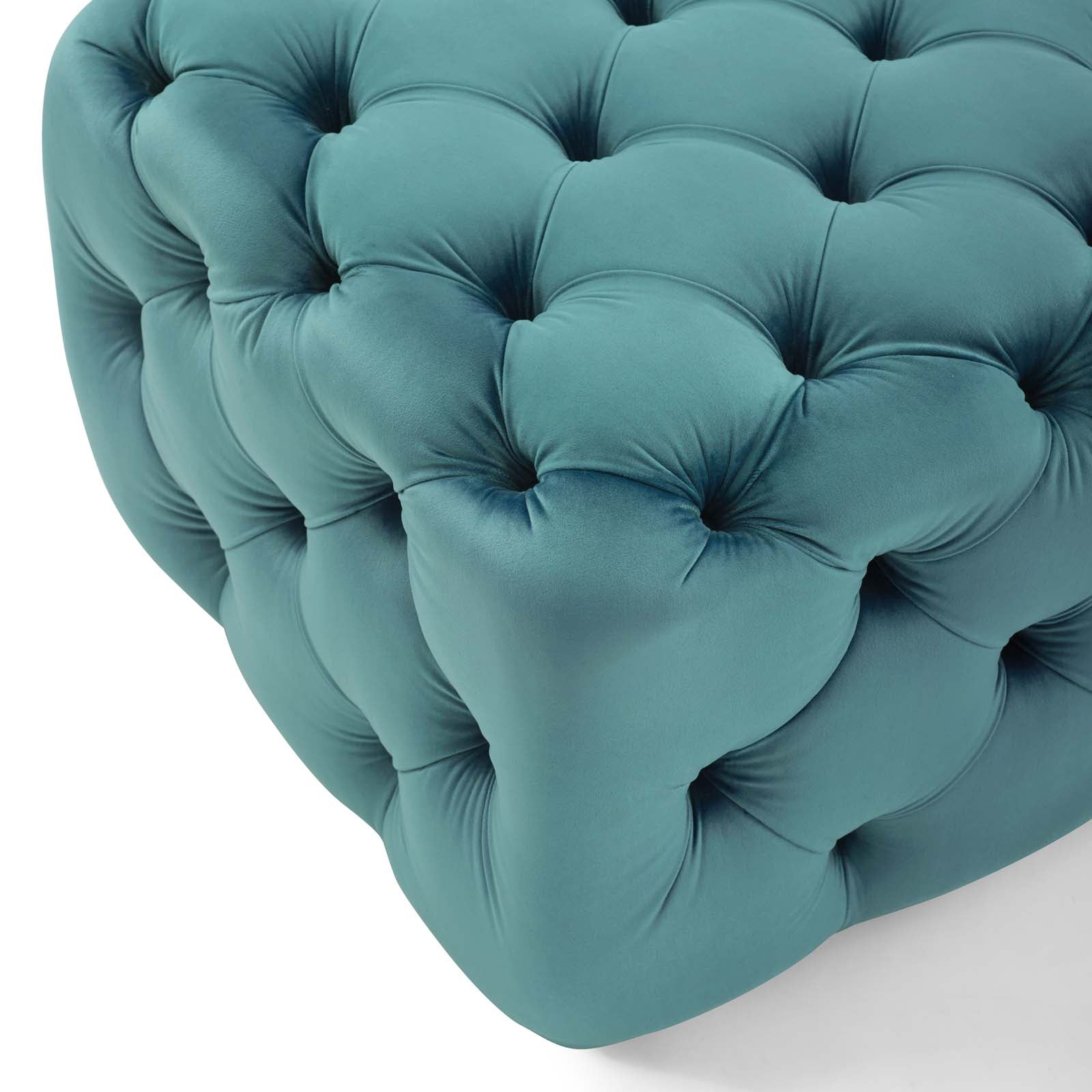 Modway Ottomans & Stools - Amour Tufted Button Square Performance Ottoman Sea Blue