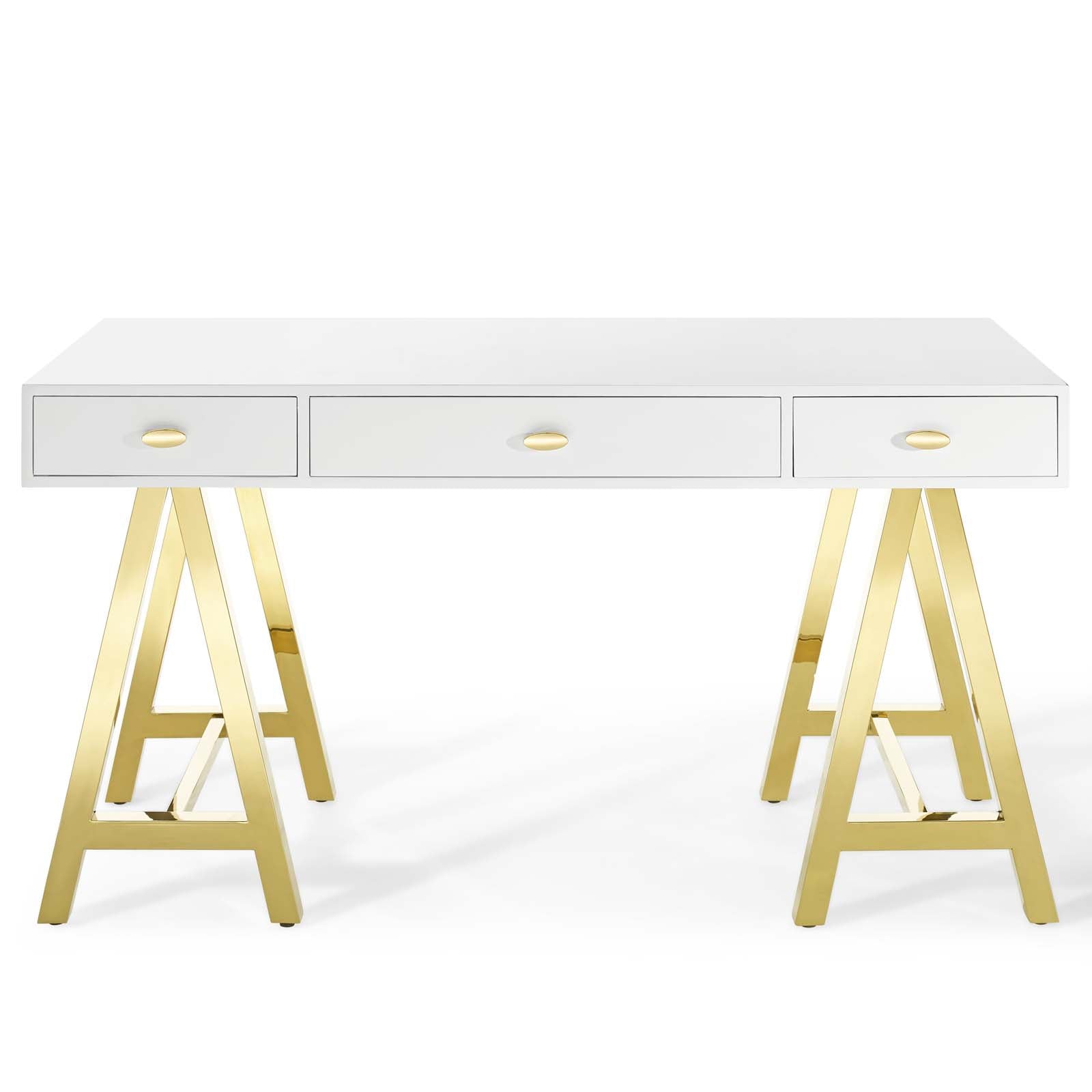 Modway Desks - Jettison Office Desk Gold & White