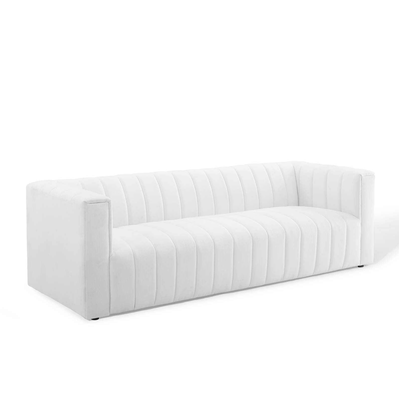 Modway Sofas & Couches - Reflection Channel Tufted Upholstered Fabric Sofa White