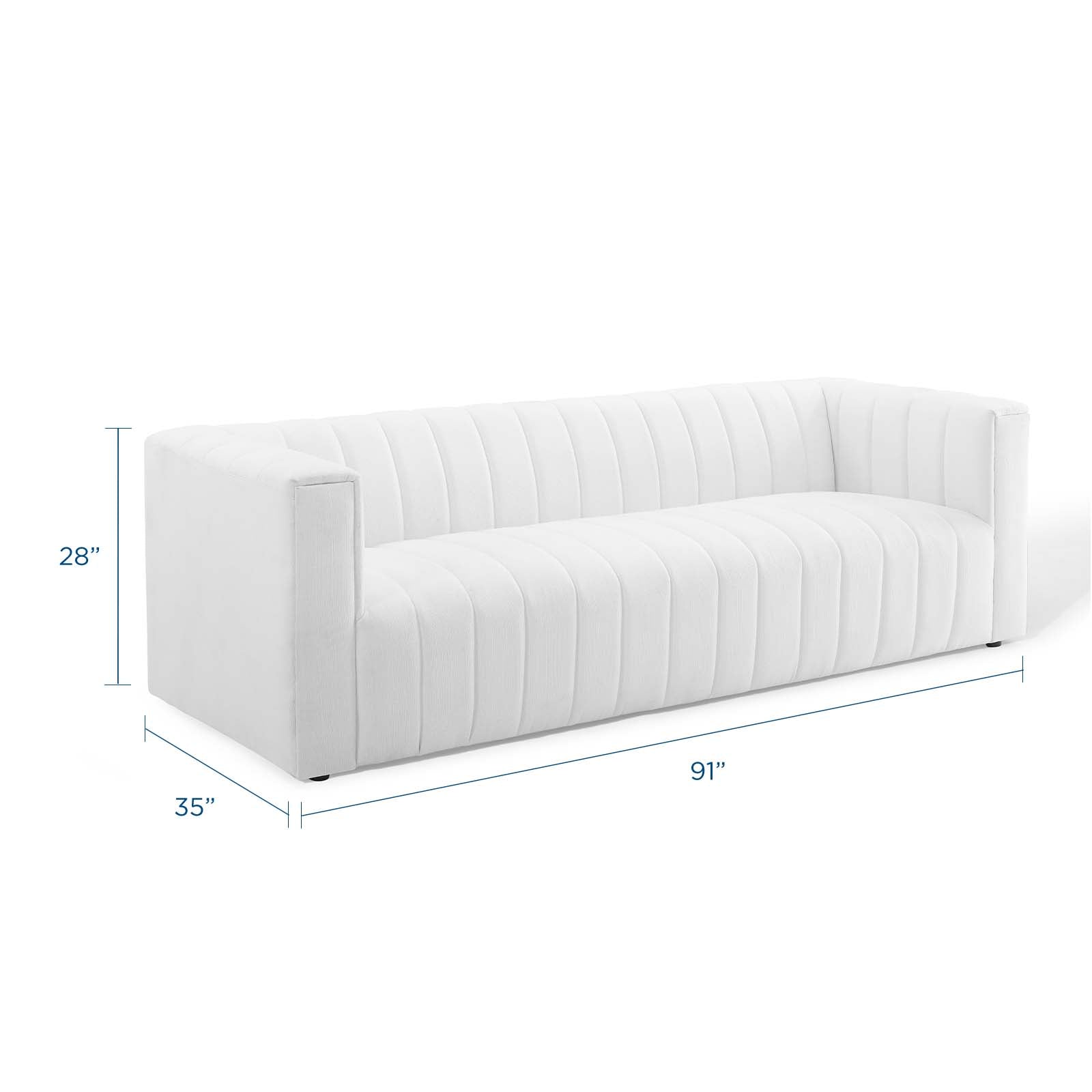 Modway Sofas & Couches - Reflection Channel Tufted Upholstered Fabric Sofa White