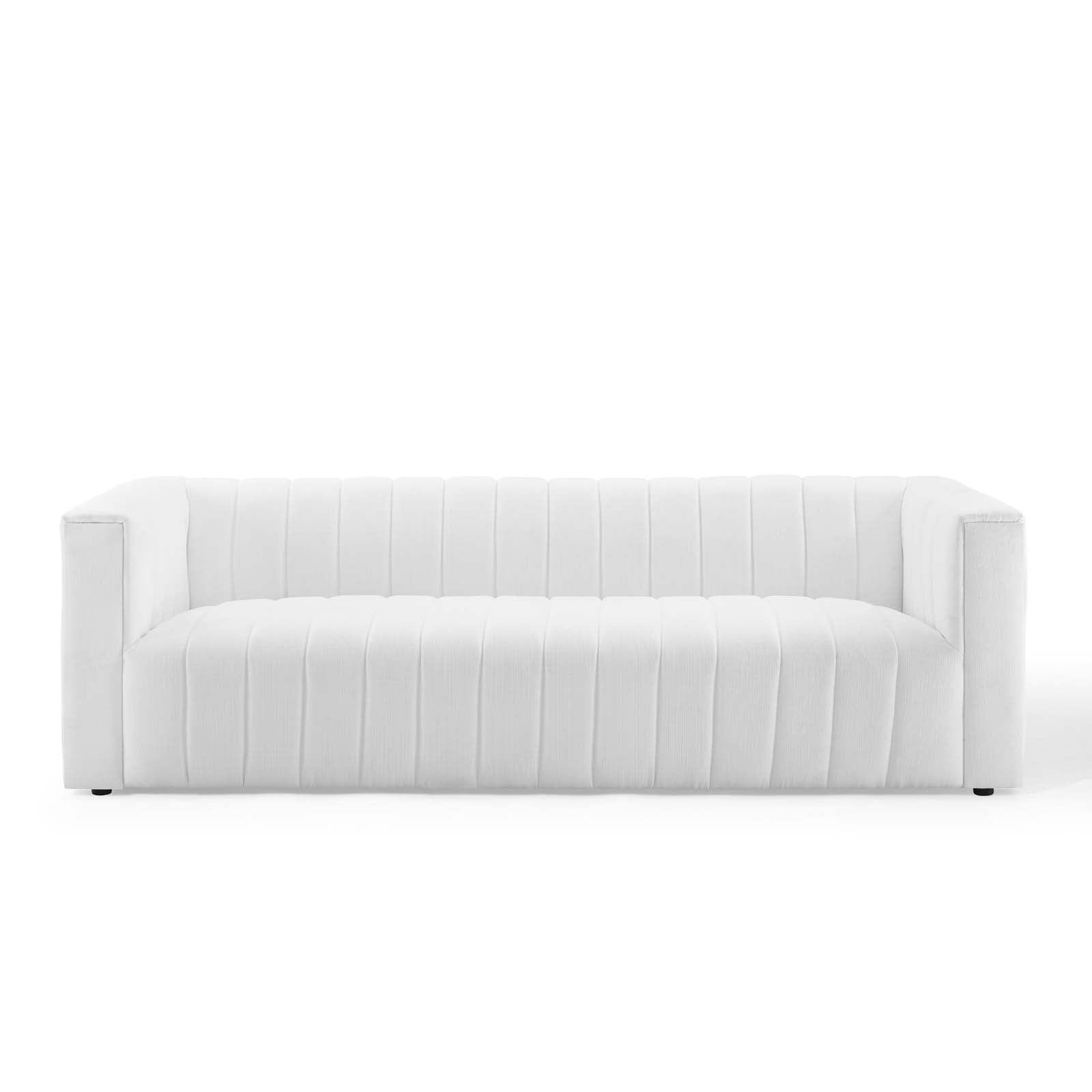 Modway Sofas & Couches - Reflection Channel Tufted Upholstered Fabric Sofa White