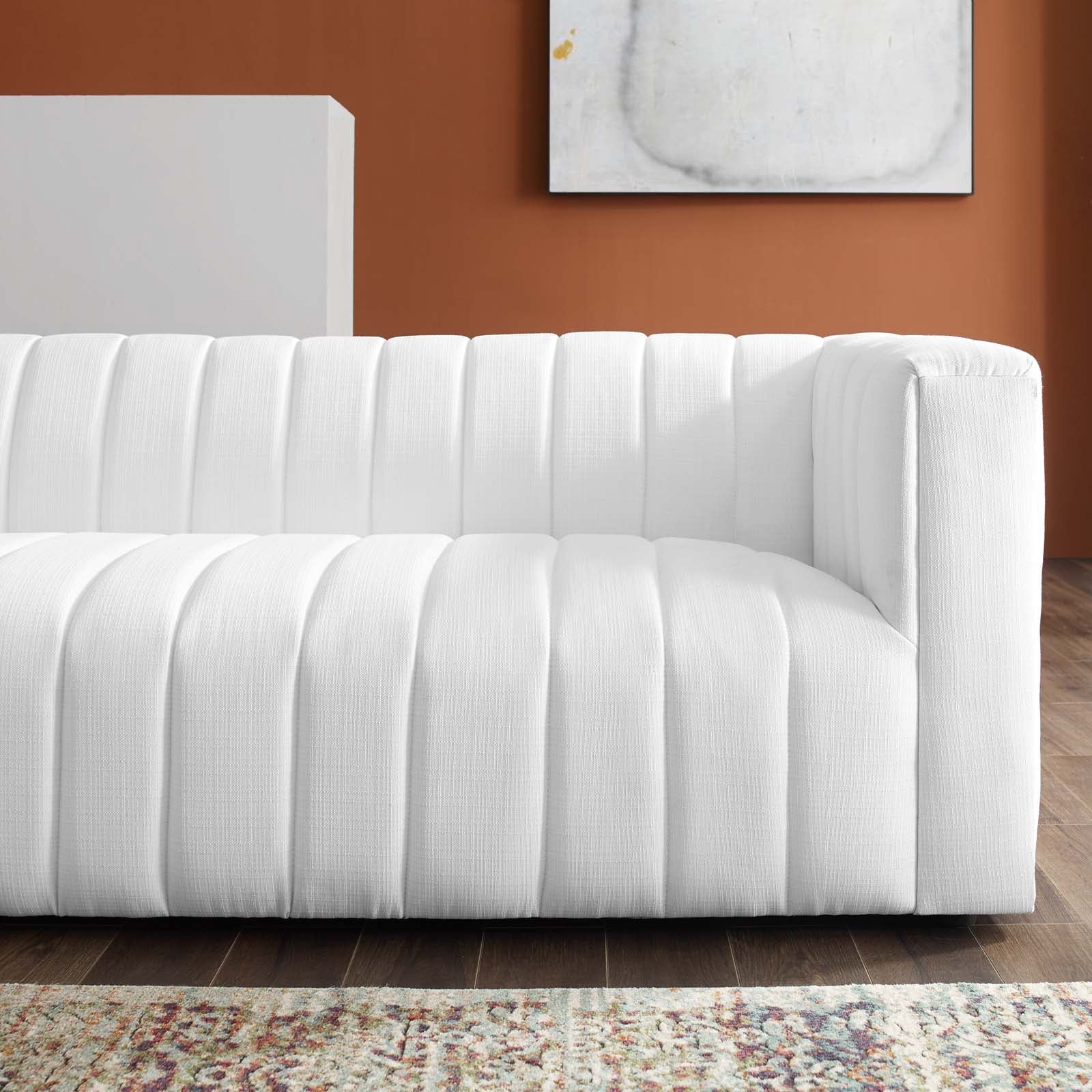 Modway Sofas & Couches - Reflection Channel Tufted Upholstered Fabric Sofa White