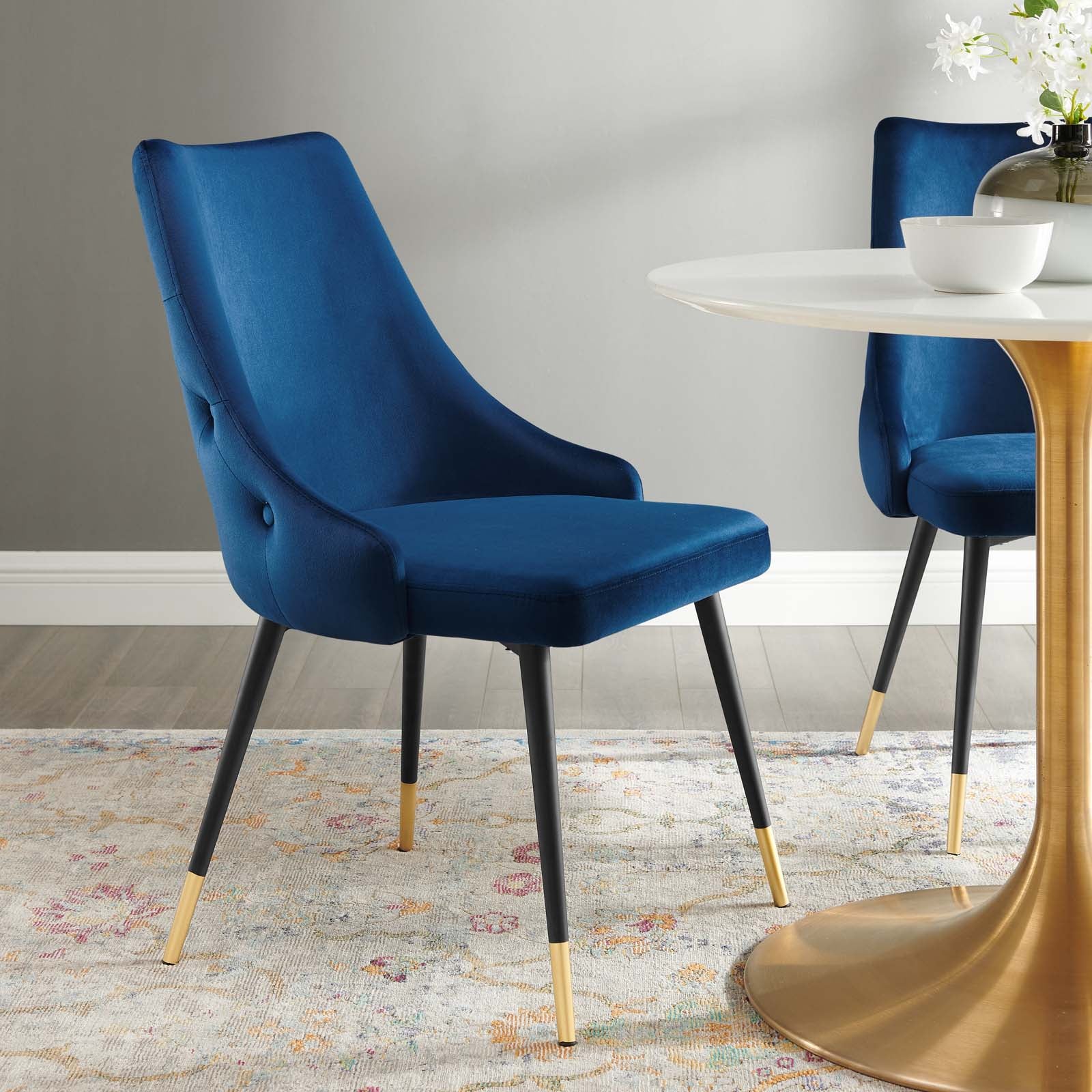 Modway Dining Chairs - Adorn Tufted Performance Velvet Dining Side Chair Navy