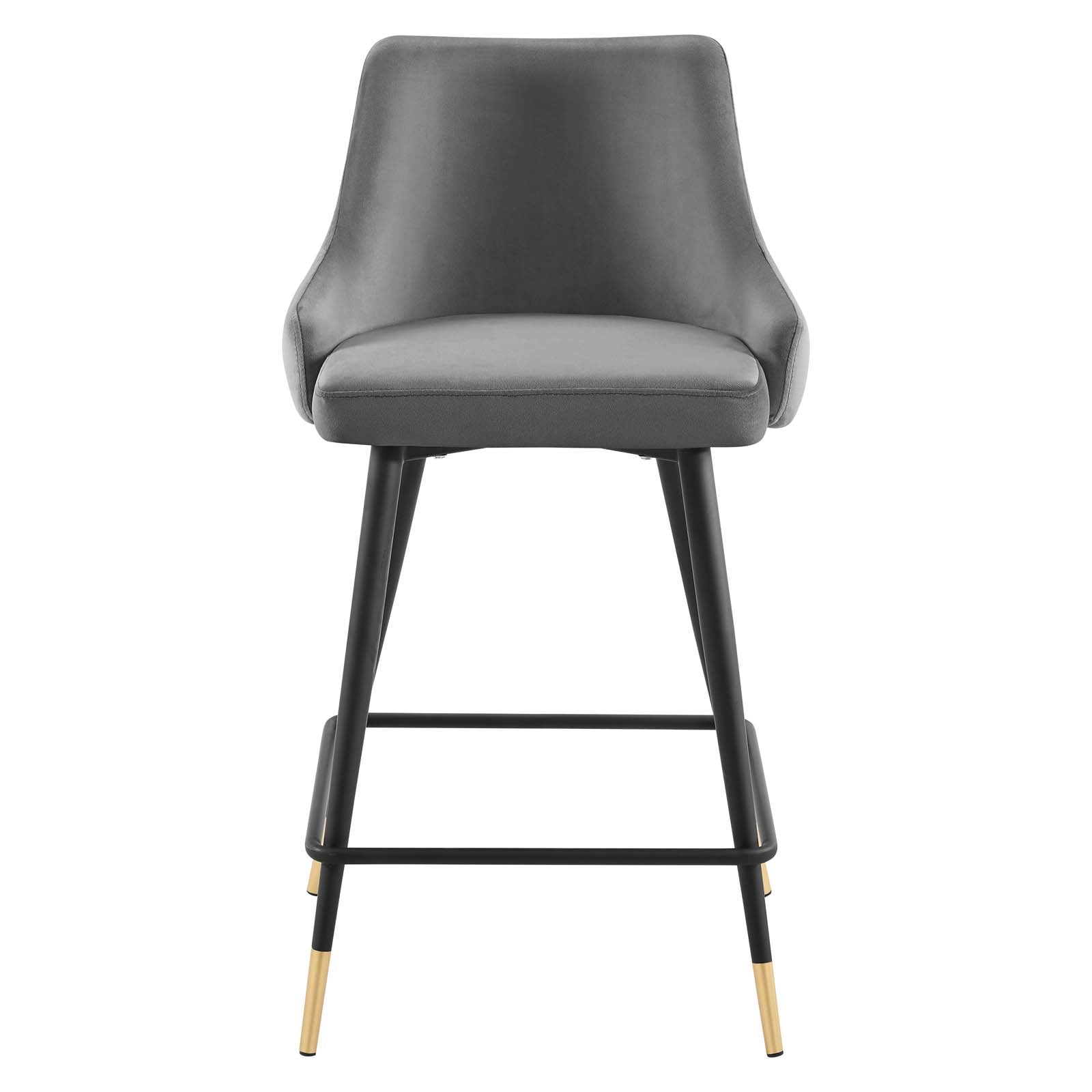 Modway Barstools - Adorn Performance Velvet Counter Bar Stool Gray